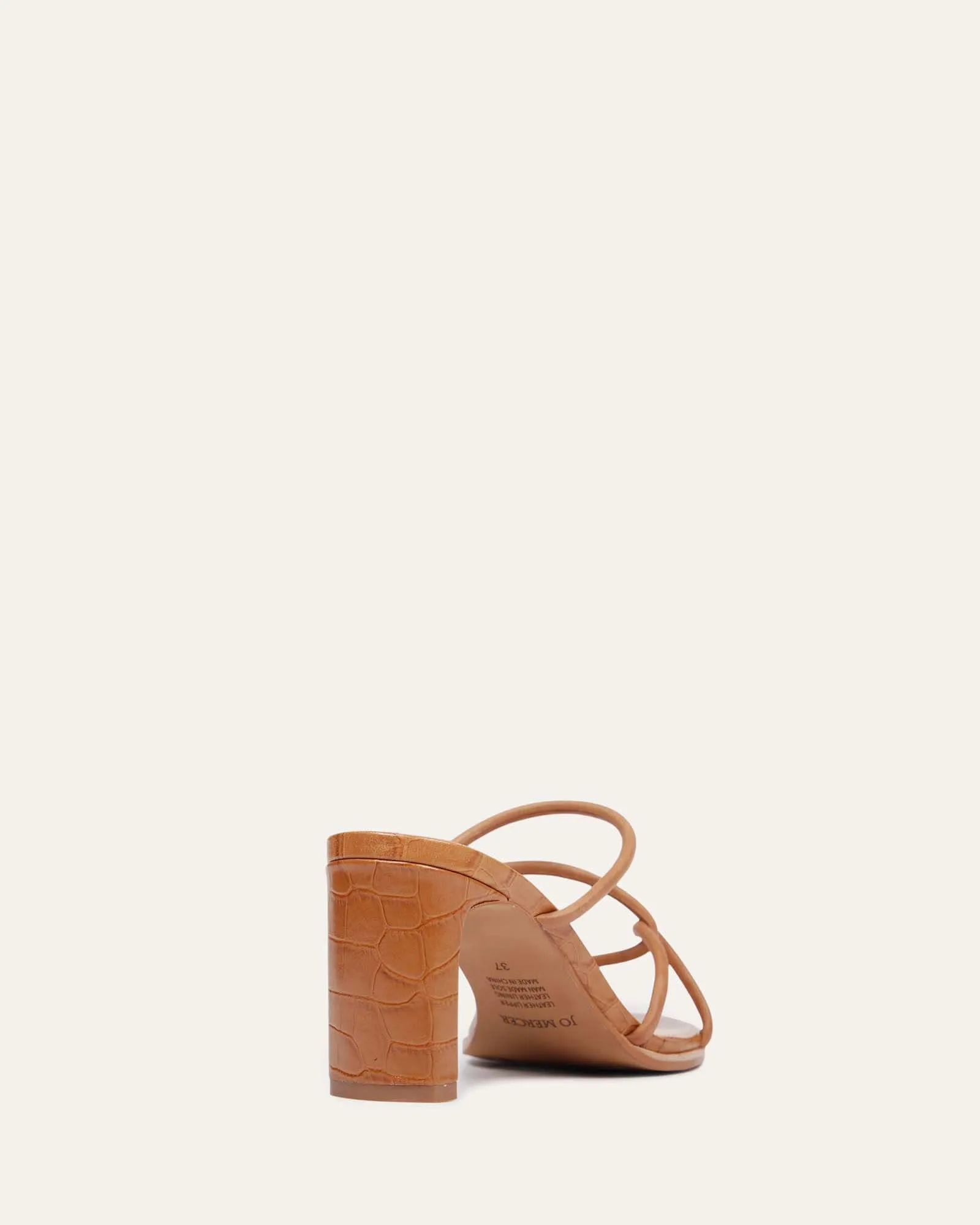 NOVI MID HEEL SANDALS TAN LEATHER Jo Mercer