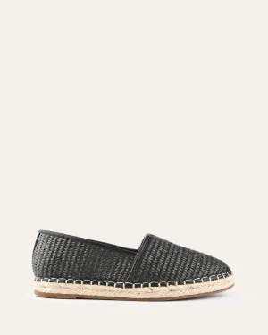 OAKLEY LOAFERS BLACK RAFFIA Jo Mercer