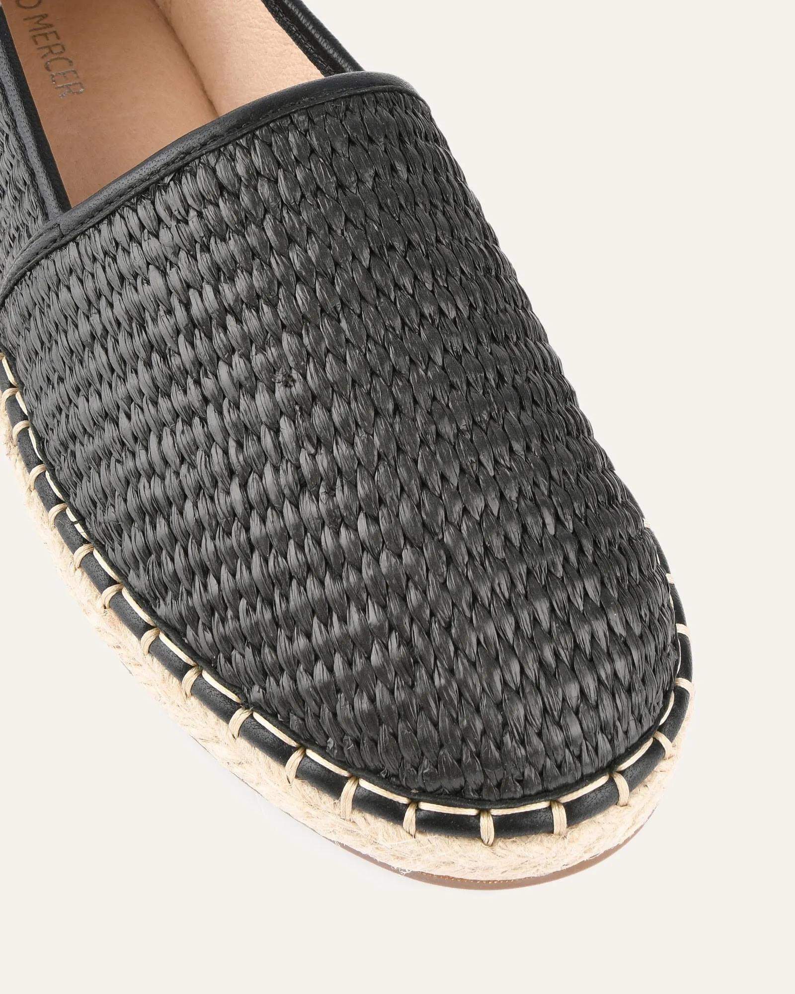 OAKLEY LOAFERS BLACK RAFFIA Jo Mercer