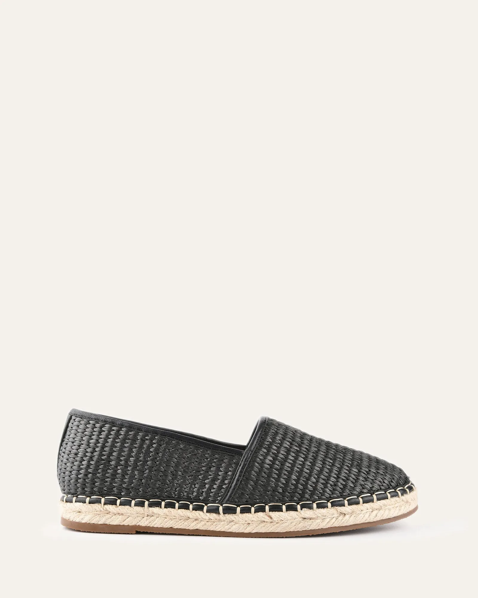 OAKLEY LOAFERS BLACK RAFFIA Jo Mercer