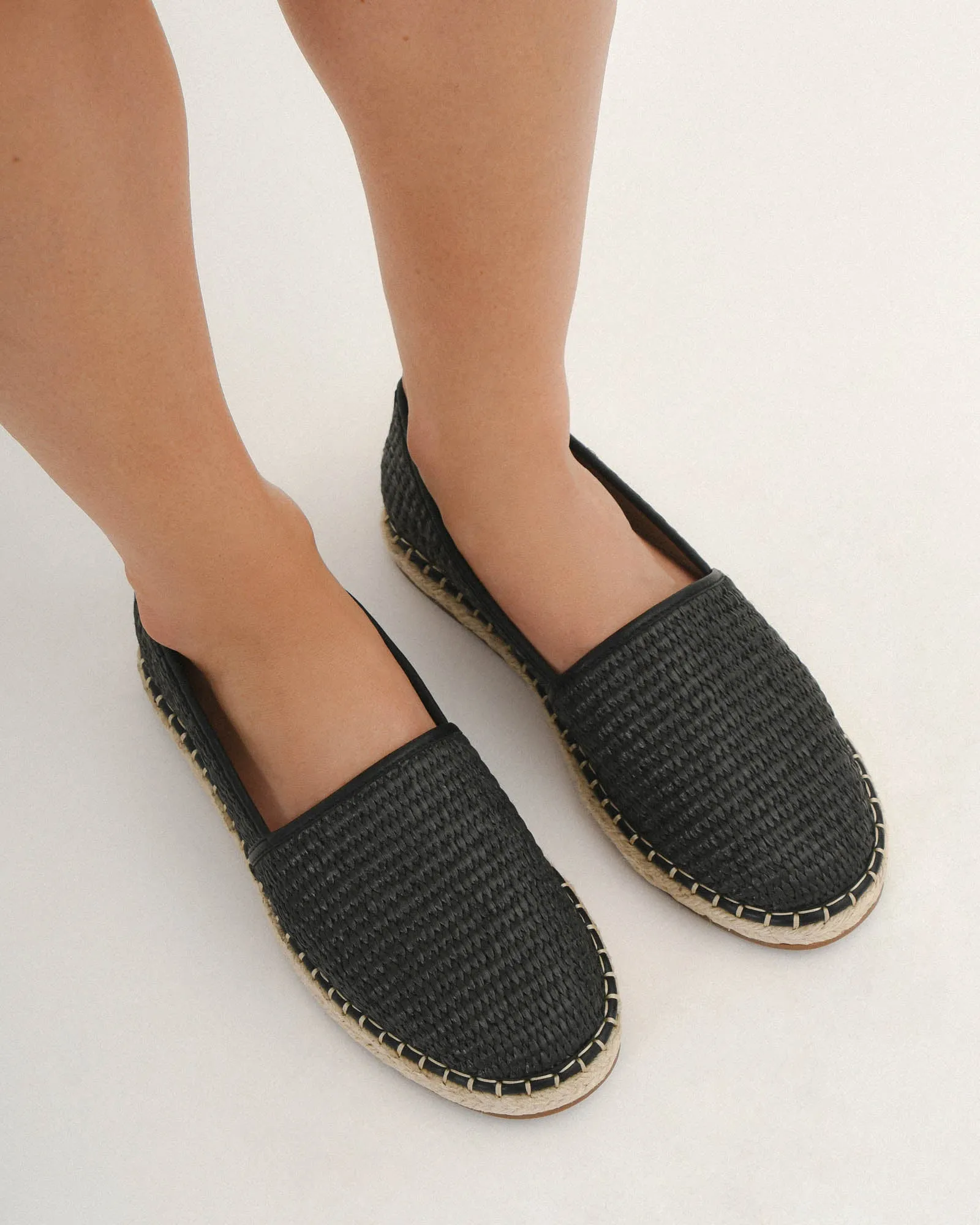 OAKLEY LOAFERS BLACK RAFFIA Jo Mercer