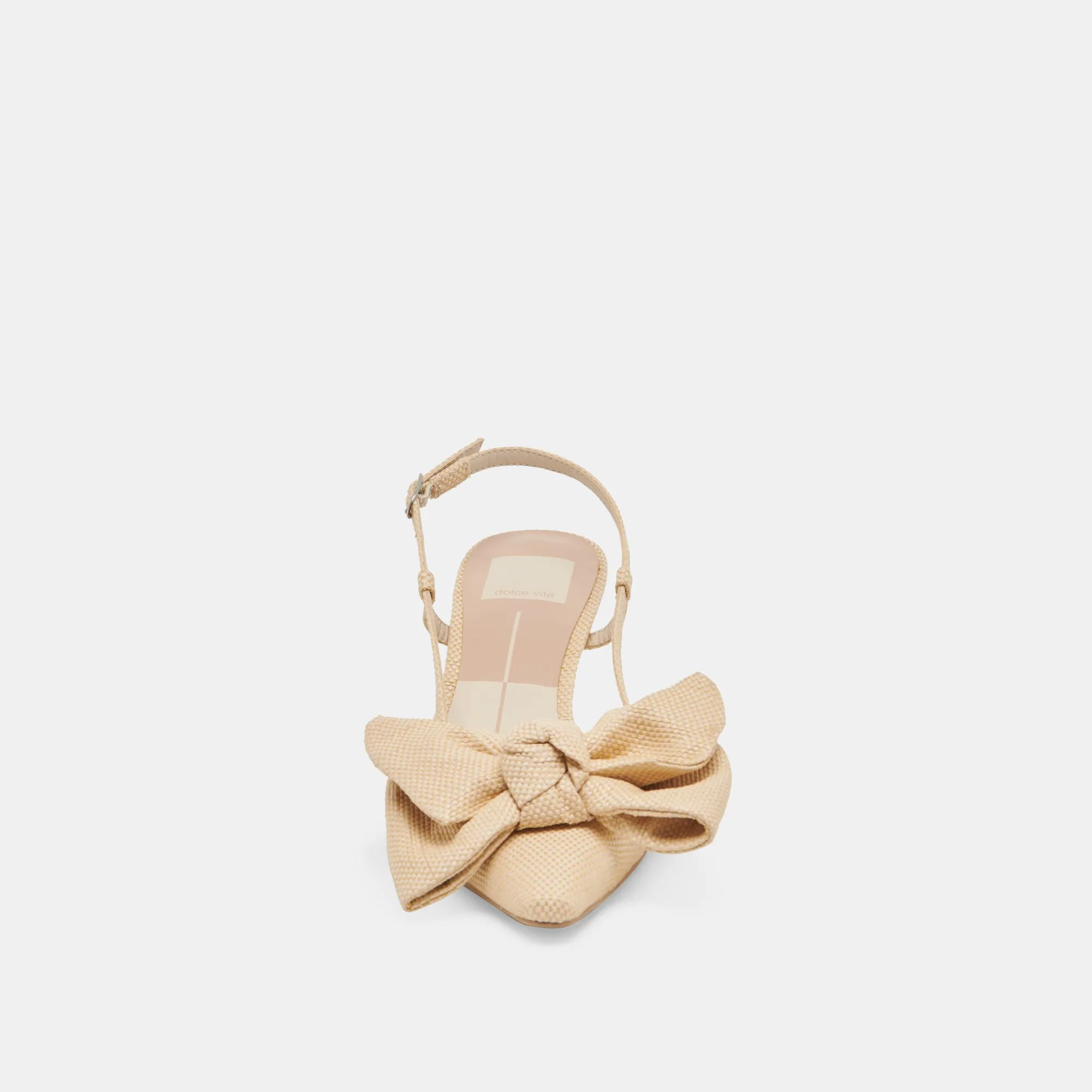 ODELA BOW HEELS NATURAL WOVEN RAFFIA Dolce Vita