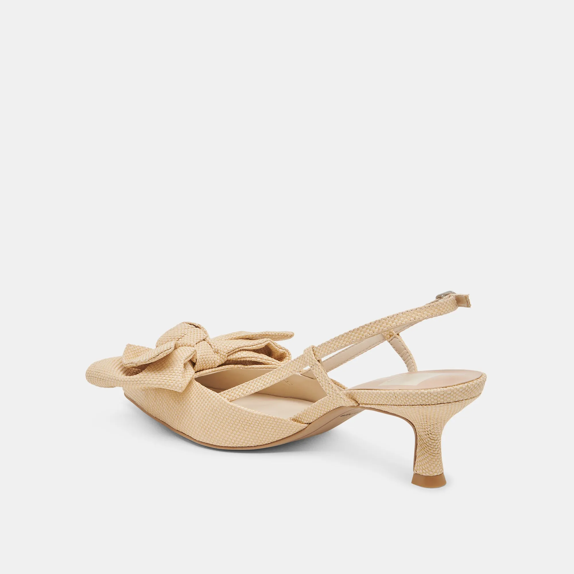 ODELA BOW HEELS NATURAL WOVEN RAFFIA Dolce Vita