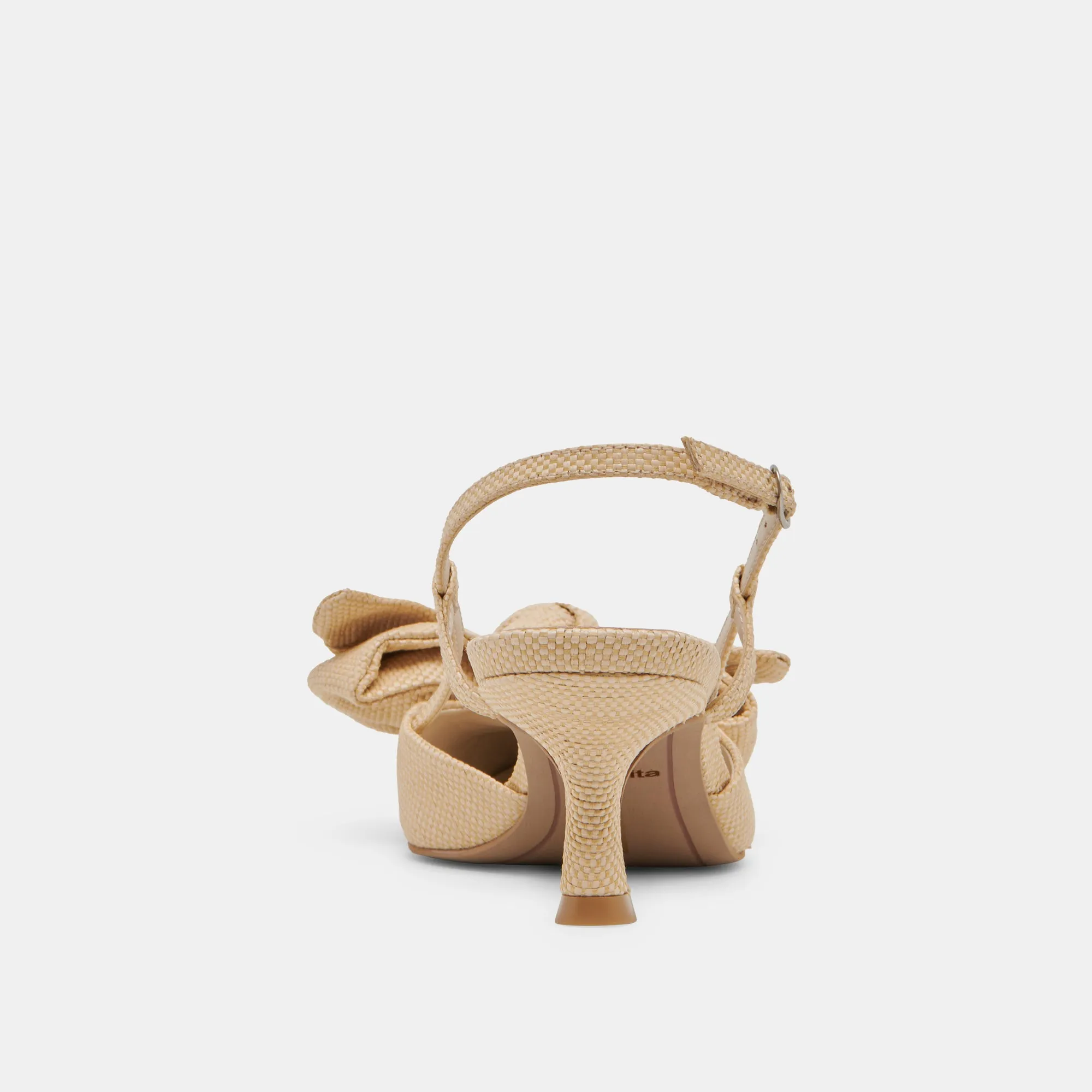 ODELA BOW HEELS NATURAL WOVEN RAFFIA Dolce Vita