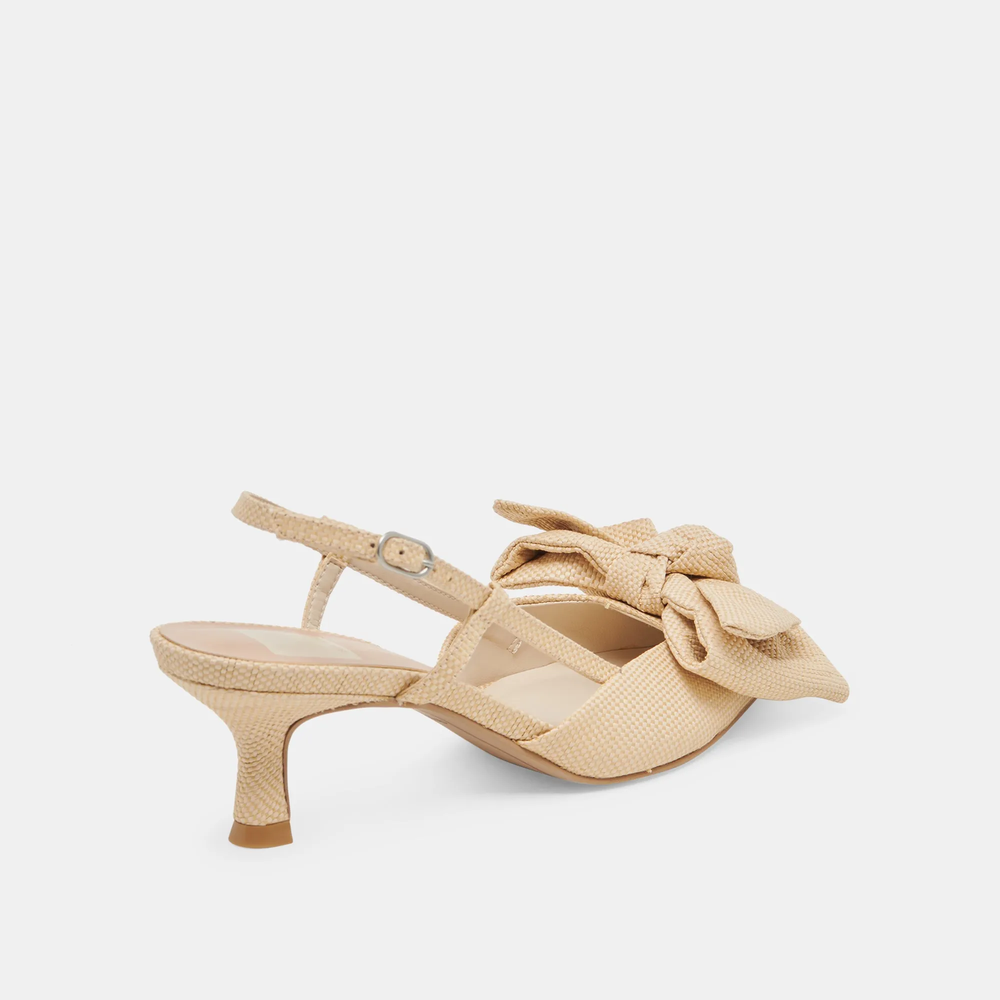 ODELA BOW HEELS NATURAL WOVEN RAFFIA Dolce Vita