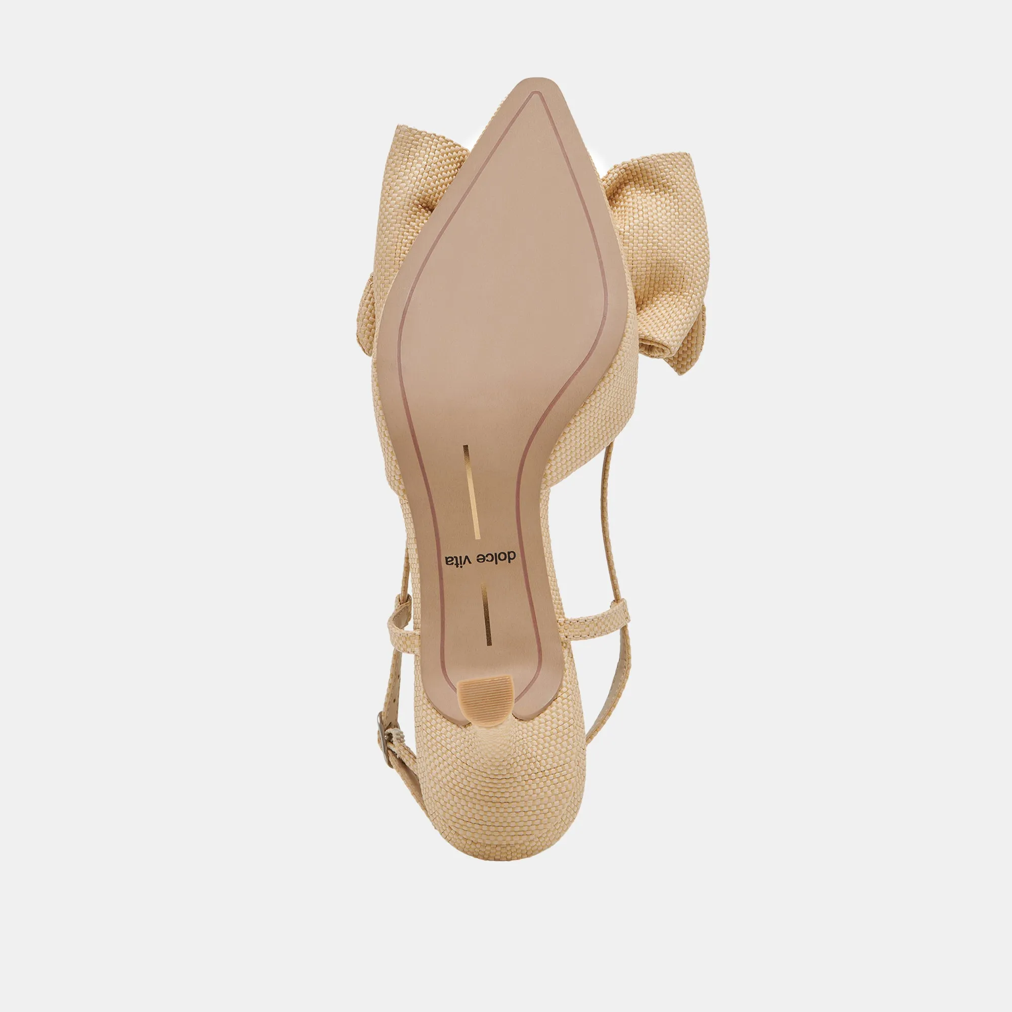 ODELA BOW HEELS NATURAL WOVEN RAFFIA Dolce Vita