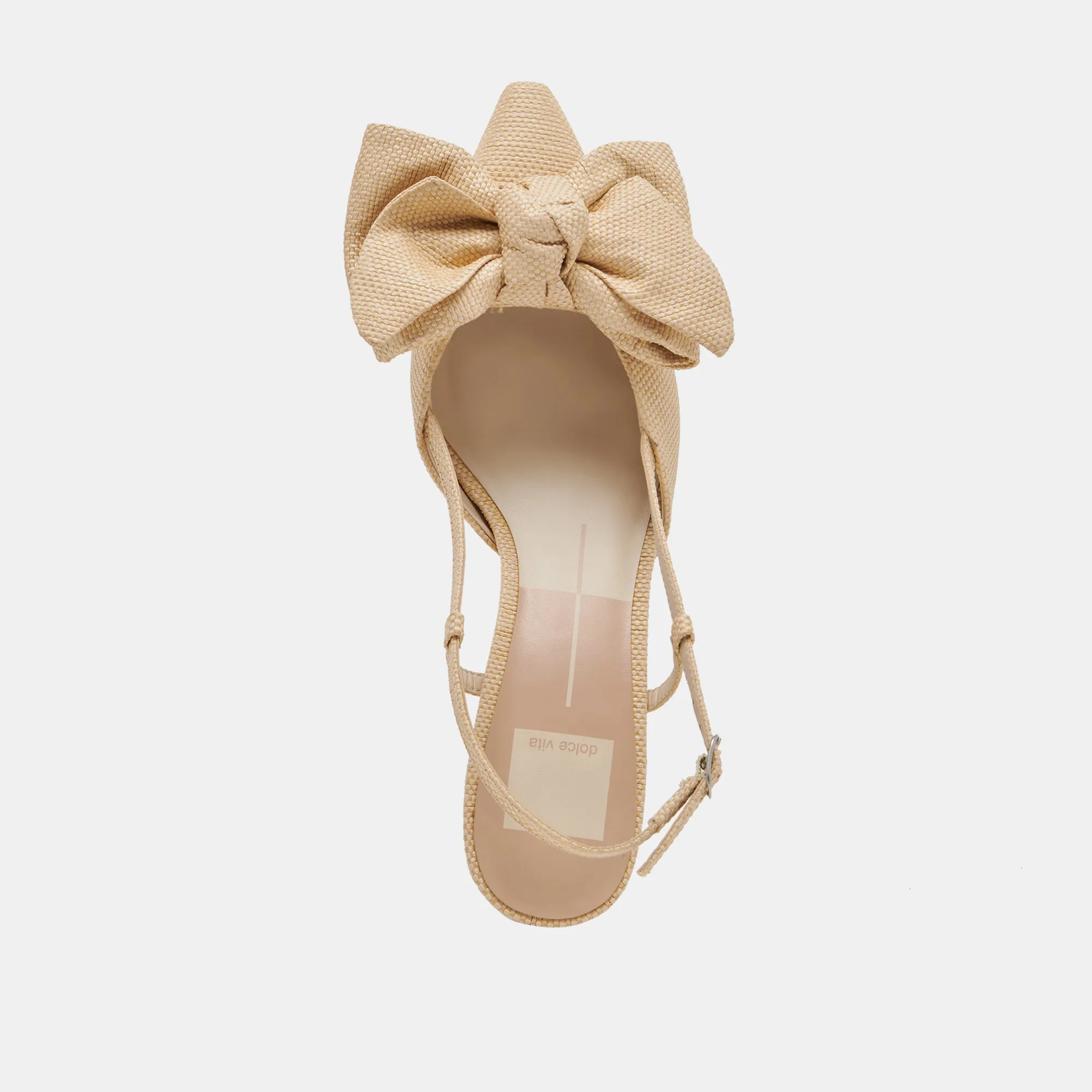 ODELA BOW HEELS NATURAL WOVEN RAFFIA Dolce Vita