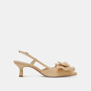 ODELA BOW HEELS NATURAL WOVEN RAFFIA Dolce Vita