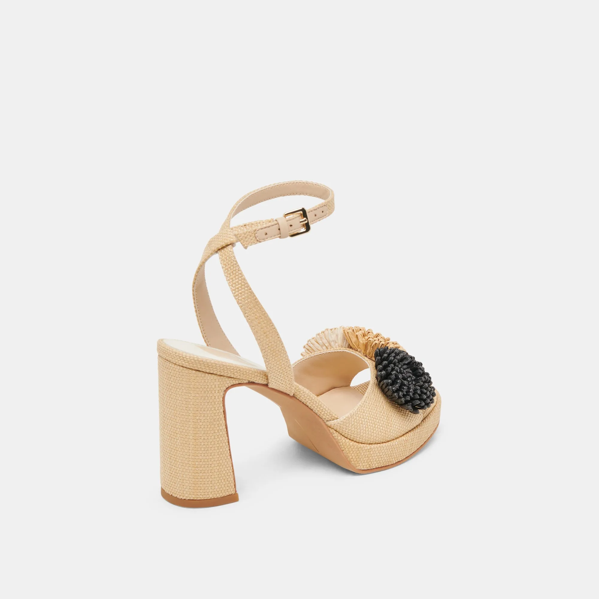 OLIVEA HEELS BLACK NATURAL RAFFIA Dolce Vita