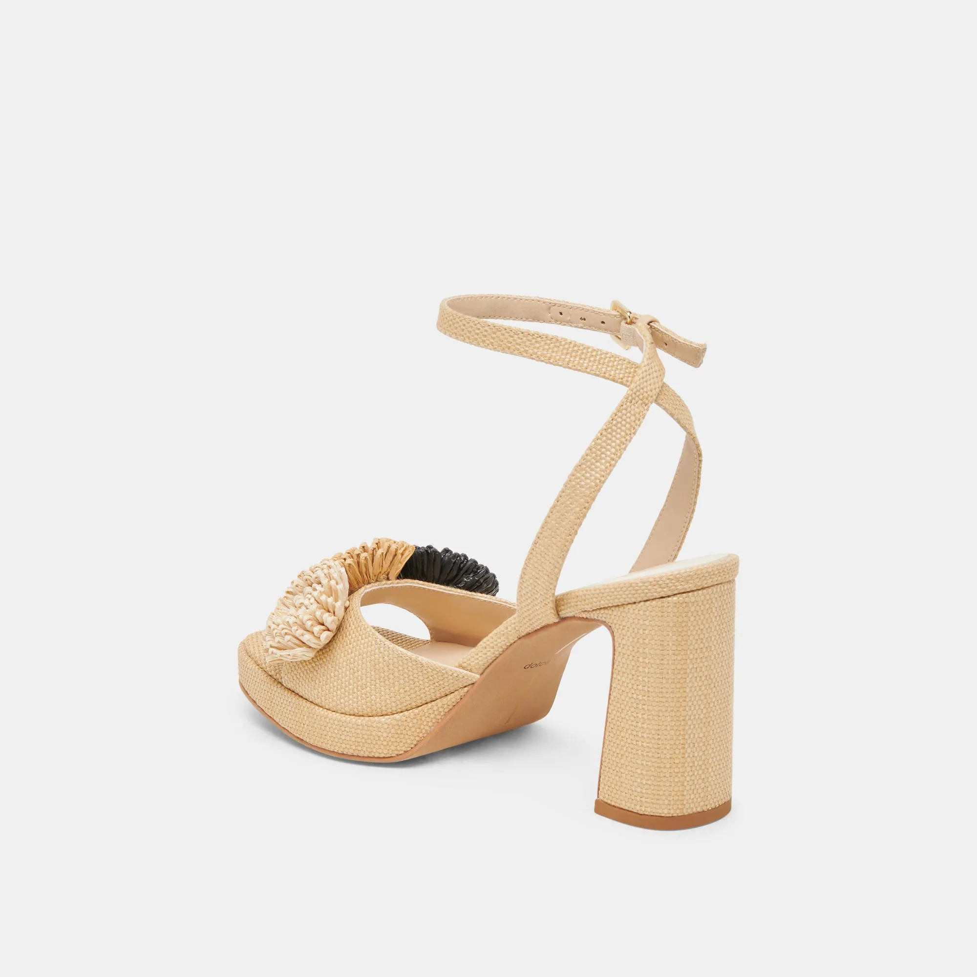 OLIVEA HEELS BLACK NATURAL RAFFIA Dolce Vita