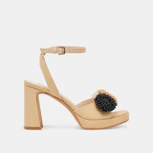 OLIVEA HEELS BLACK NATURAL RAFFIA Dolce Vita