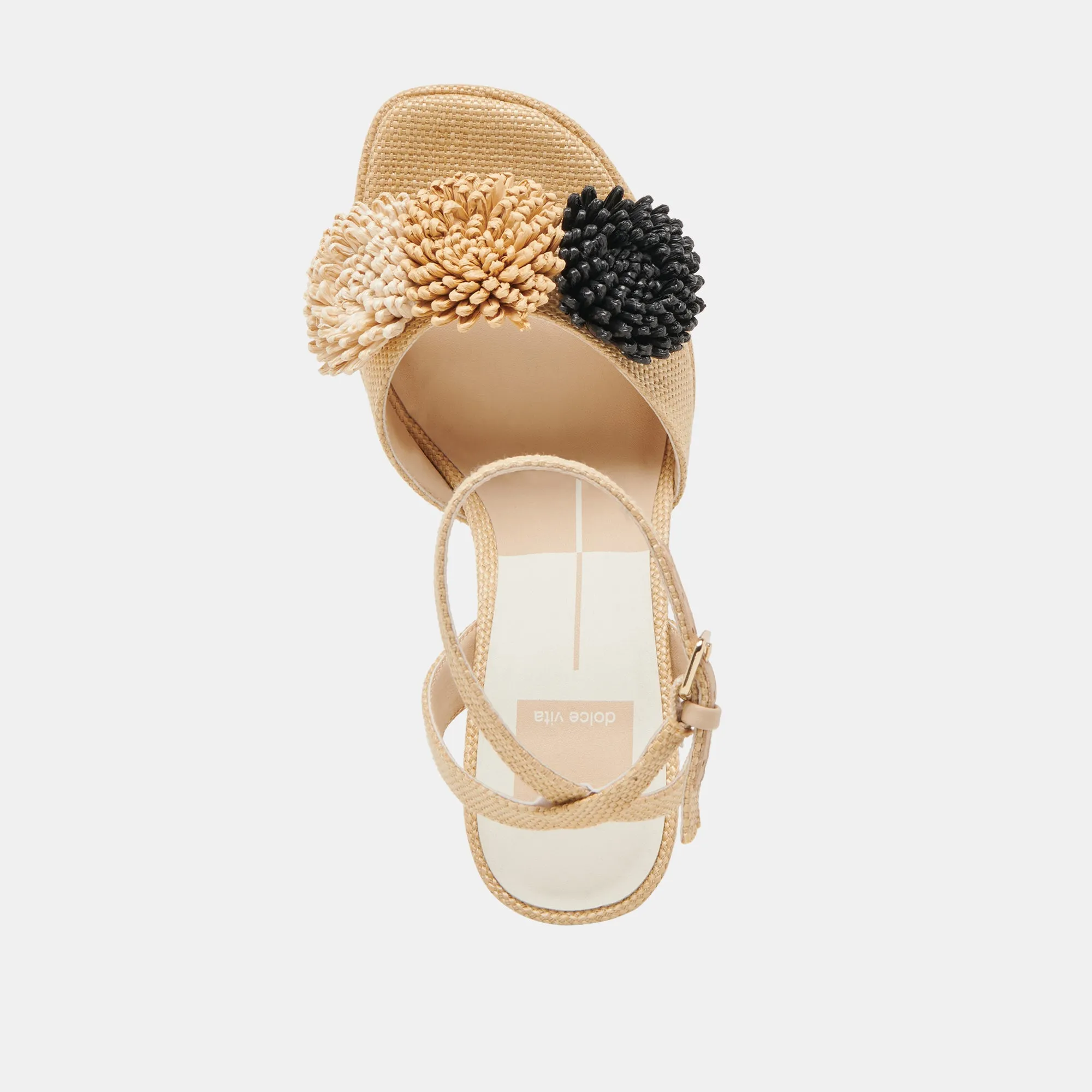 OLIVEA HEELS BLACK NATURAL RAFFIA Dolce Vita