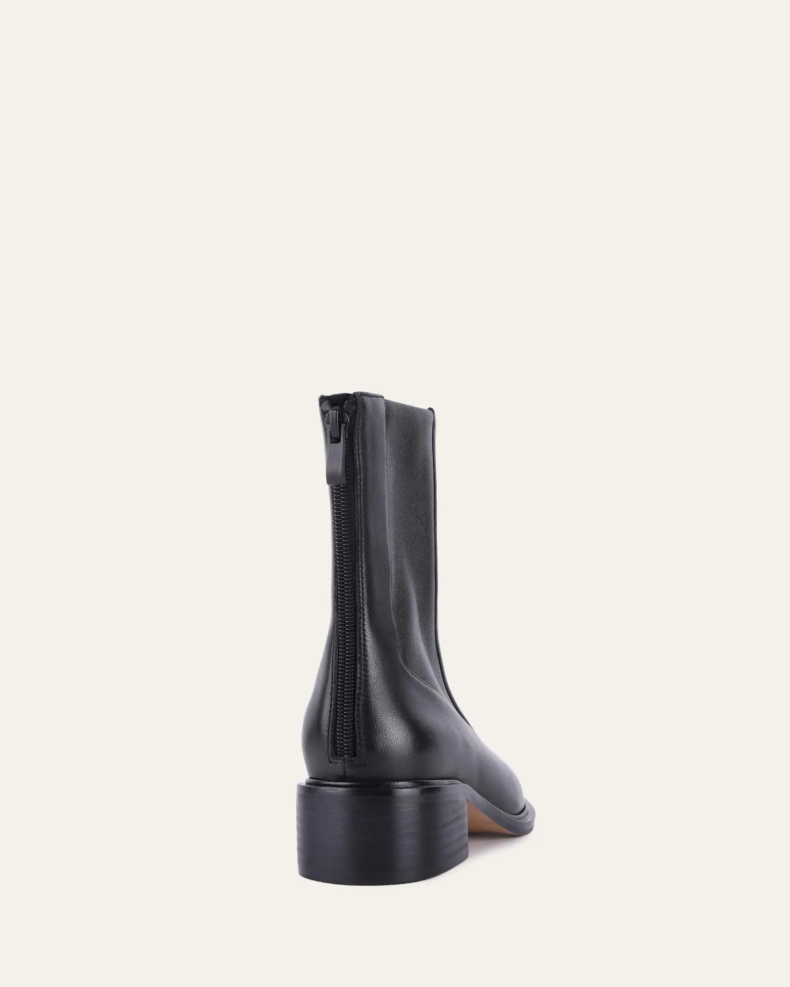 OLYMPIA FLAT ANKLE BOOTS BLACK LEATHER Jo Mercer