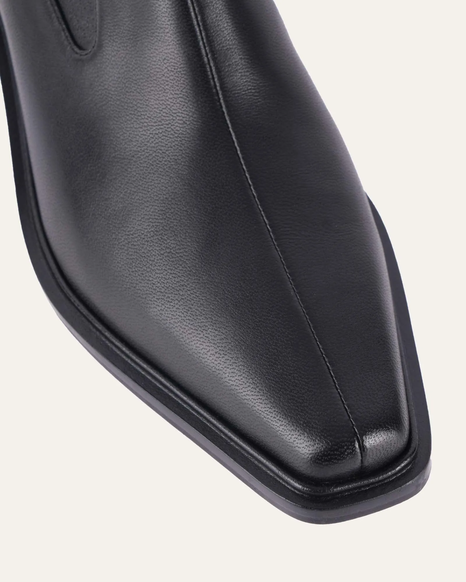 OLYMPIA FLAT ANKLE BOOTS BLACK LEATHER Jo Mercer