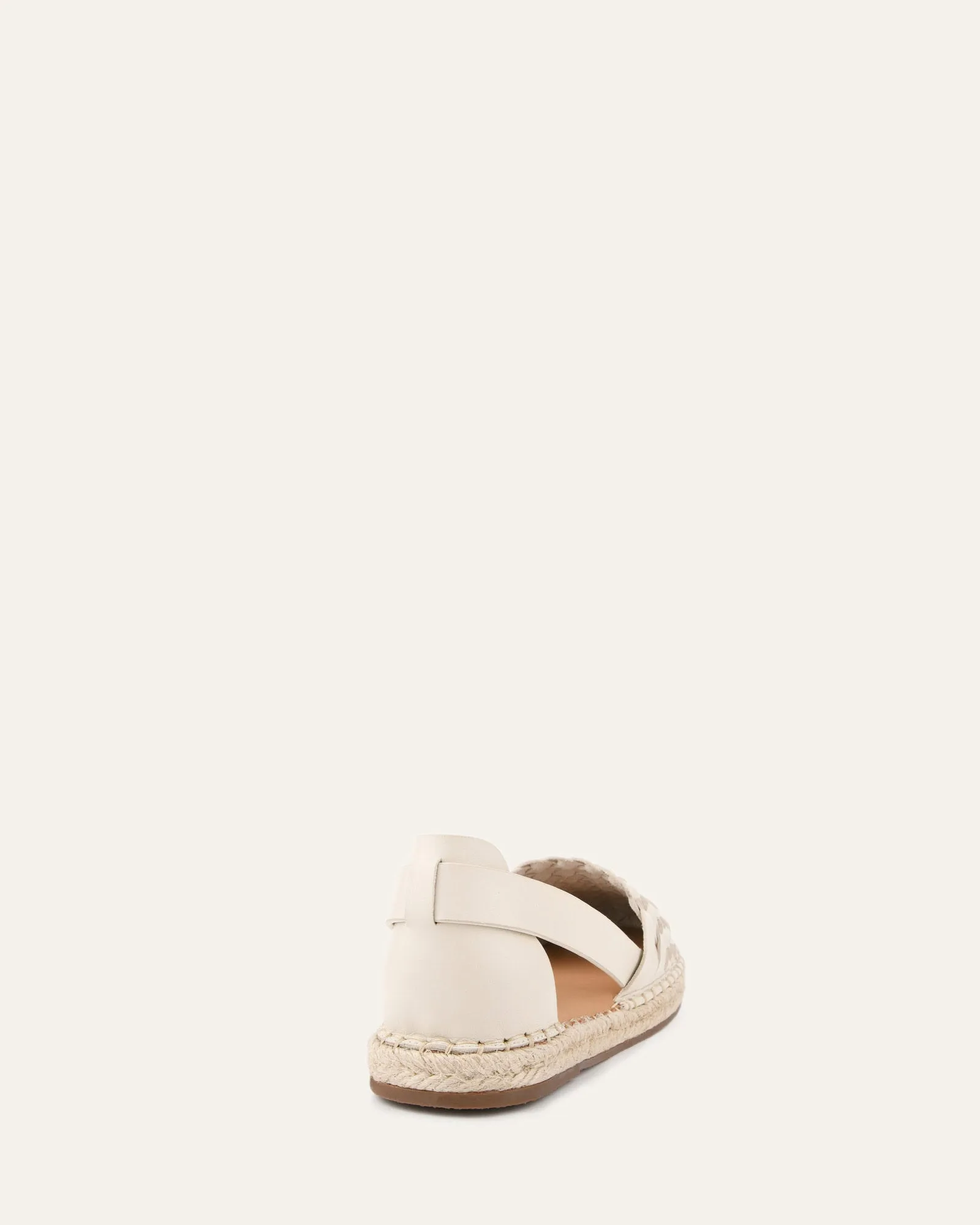 OPAL FLAT ESPADRILLES OFF WHITE LEATHER Jo Mercer