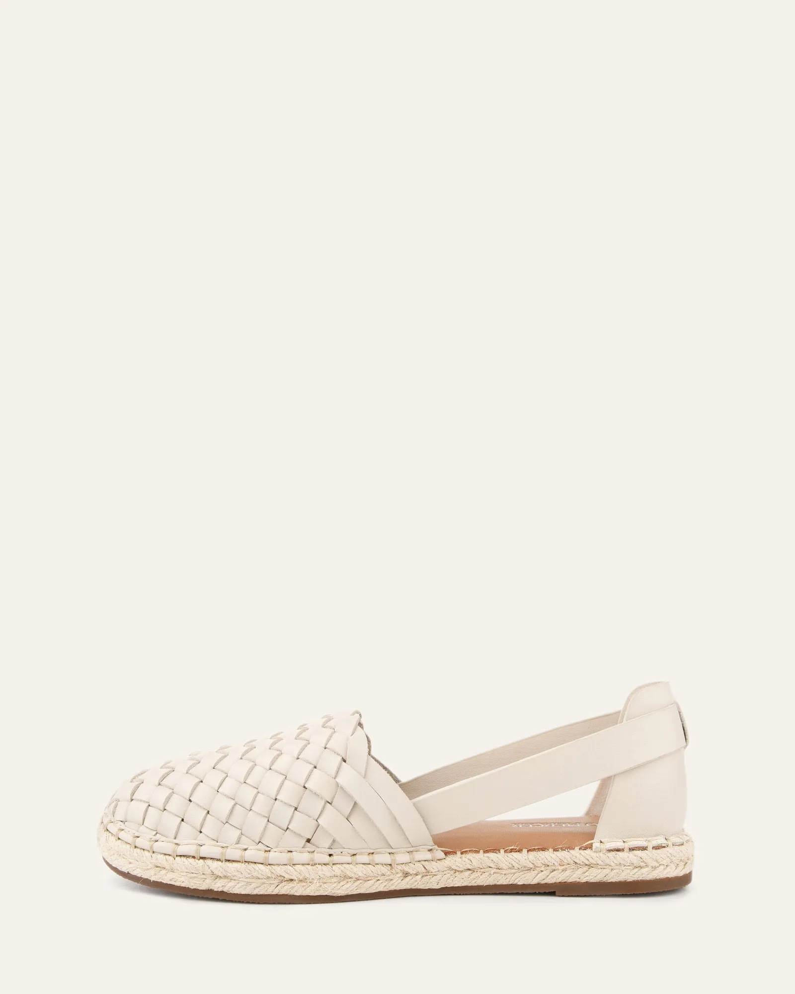 OPAL FLAT ESPADRILLES OFF WHITE LEATHER Jo Mercer