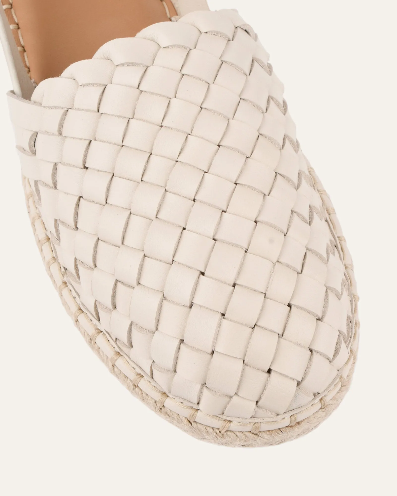 OPAL FLAT ESPADRILLES OFF WHITE LEATHER Jo Mercer