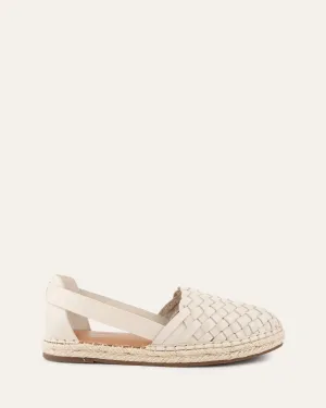 OPAL FLAT ESPADRILLES OFF WHITE LEATHER Jo Mercer