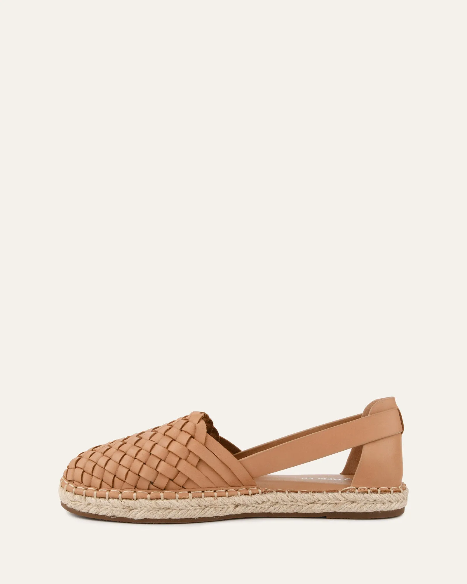 OPAL FLAT ESPADRILLES TOFFEE LEATHER Jo Mercer