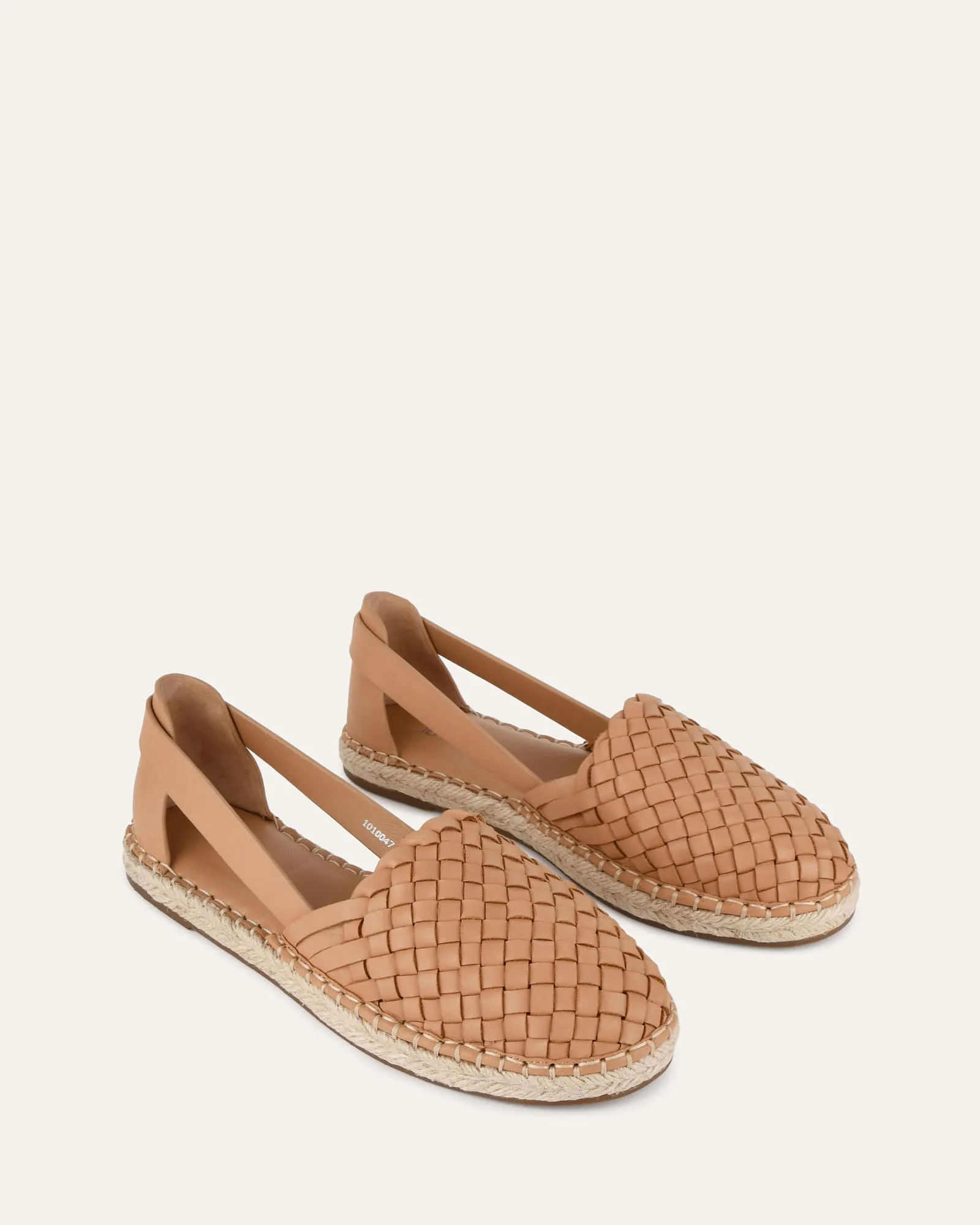 OPAL FLAT ESPADRILLES TOFFEE LEATHER Jo Mercer