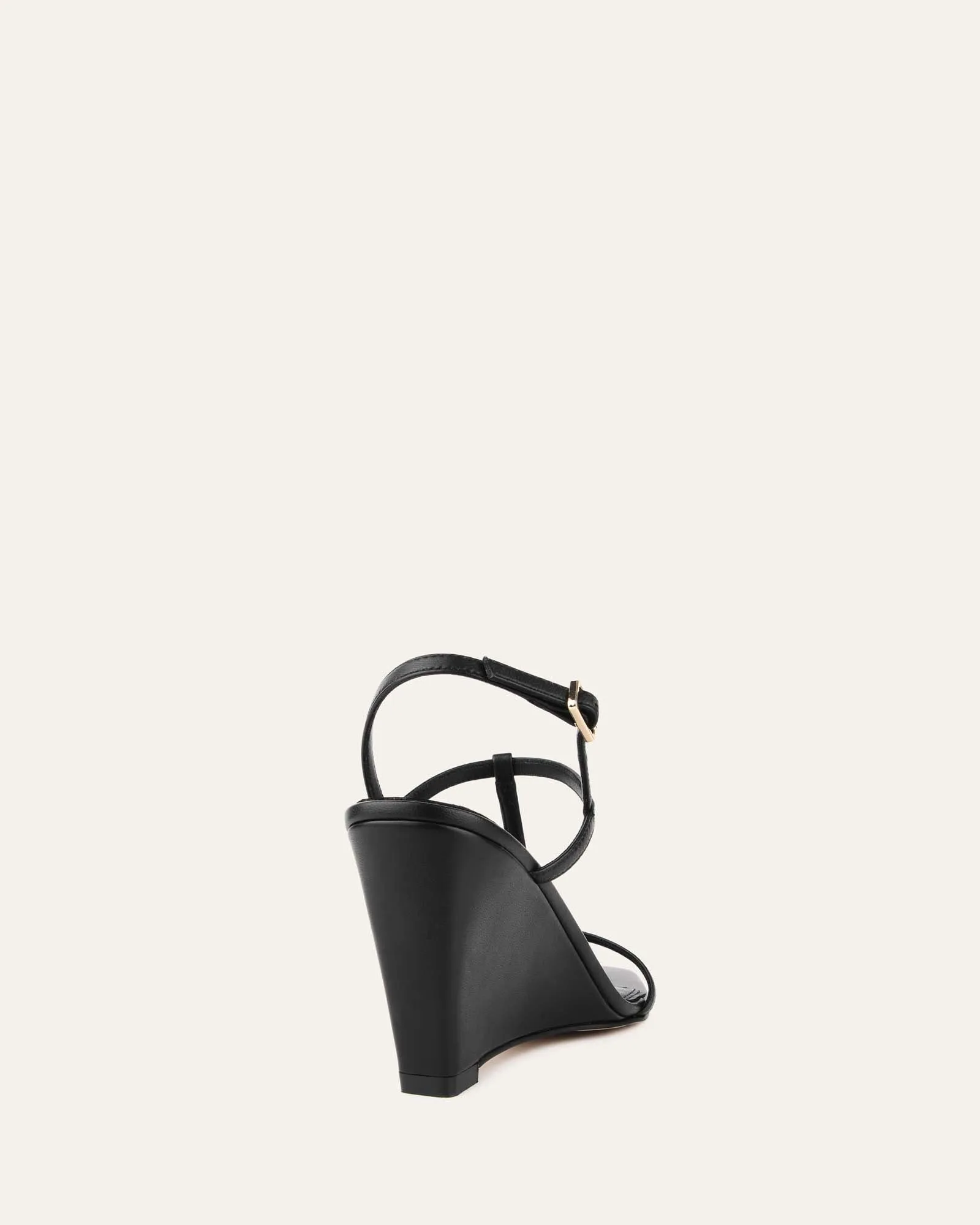 OPHELIA MID HEEL WEDGES BLACK LEATHER Jo Mercer