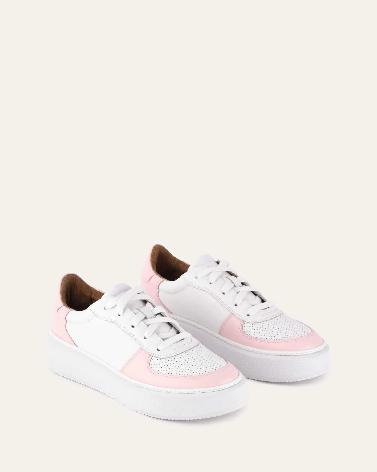 OTTO SNEAKERS WHITE SOFT PINK LEATHER Jo Mercer