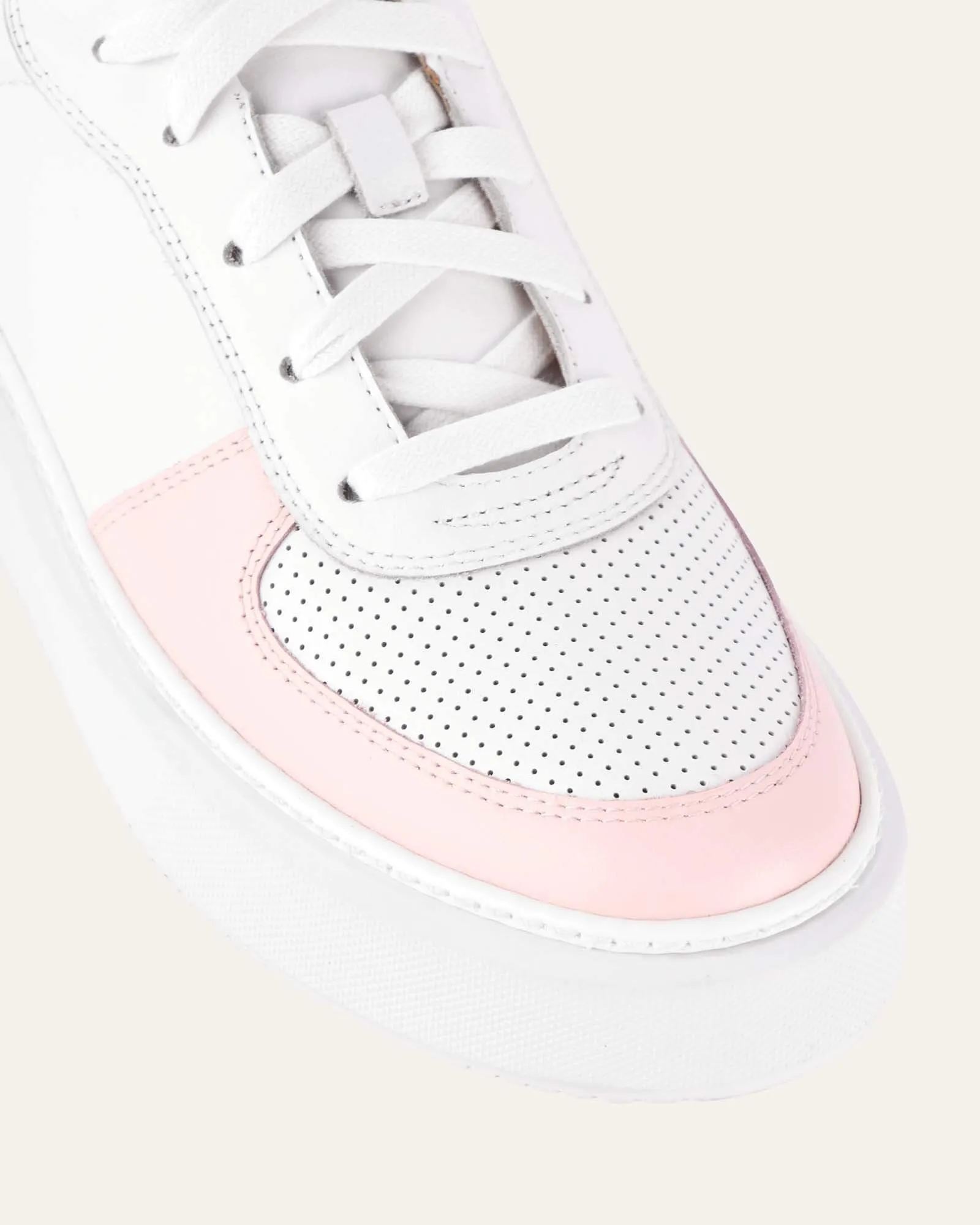 OTTO SNEAKERS WHITE SOFT PINK LEATHER Jo Mercer