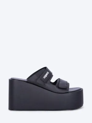 Patch wedge sandals