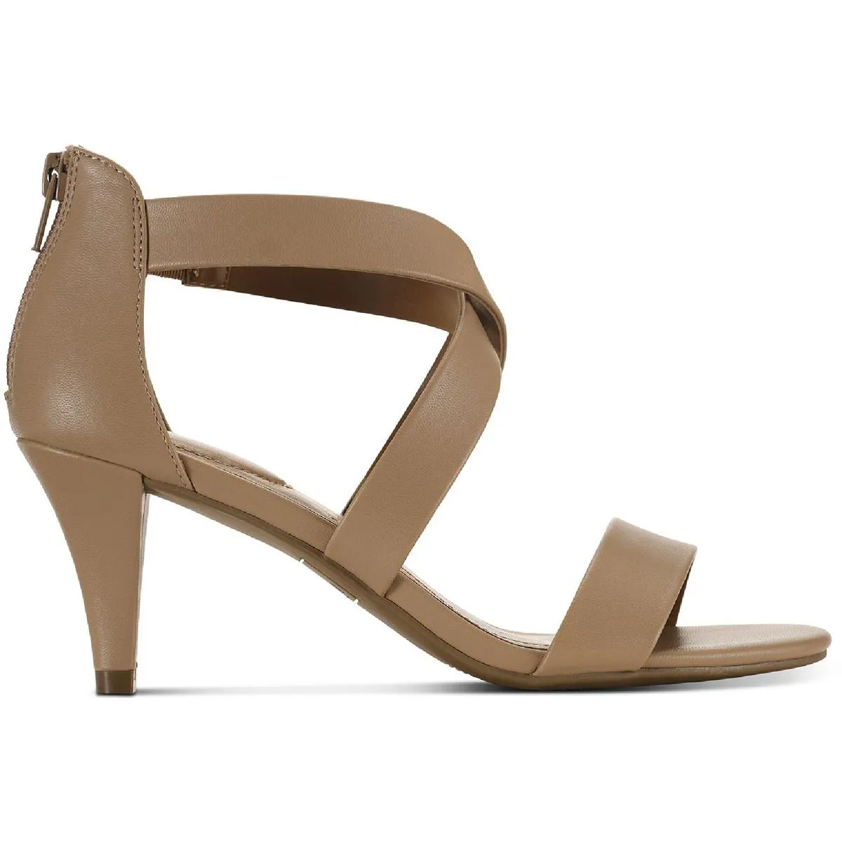 Paysonn Womens Criss-Cross Front Open Toe Kitten Heels