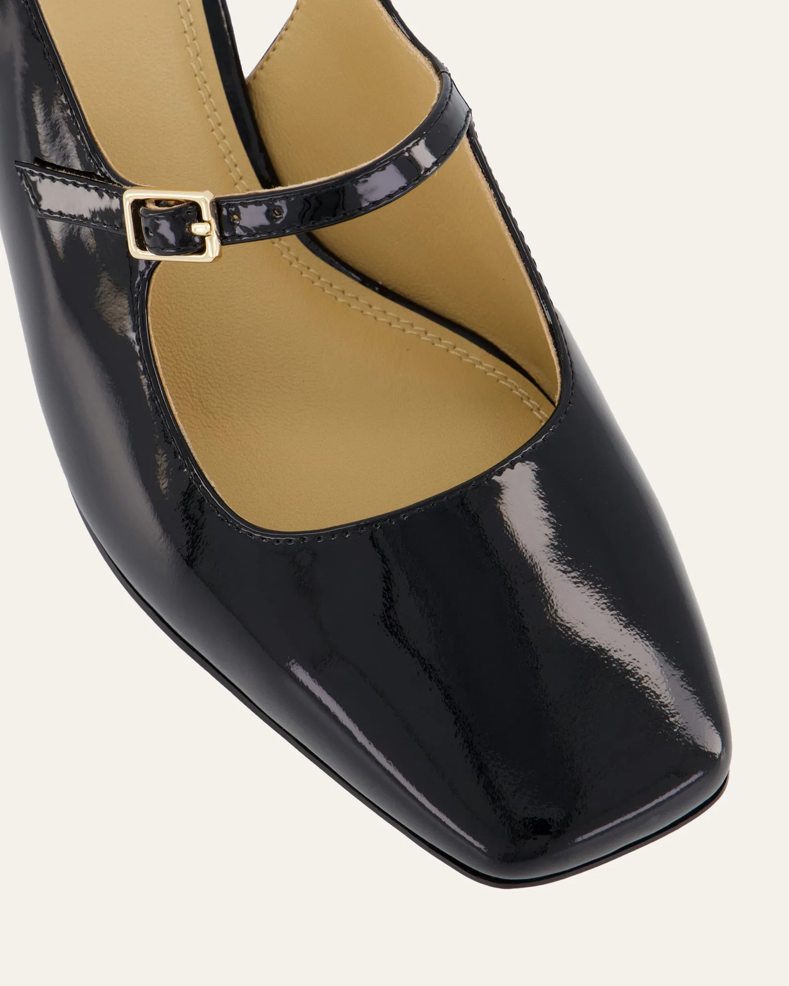 PEGGY LOW HEELS BLACK PATENT Jo Mercer
