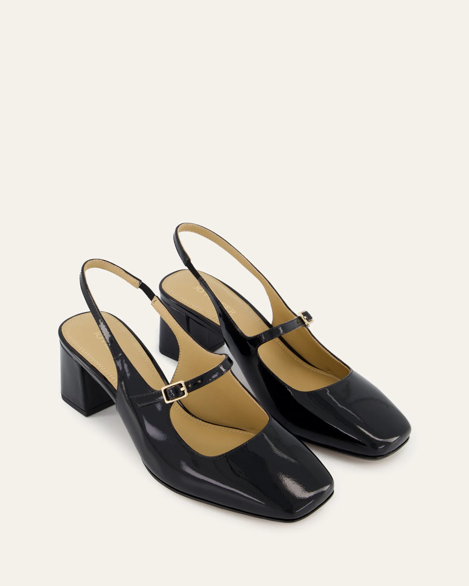PEGGY LOW HEELS BLACK PATENT Jo Mercer