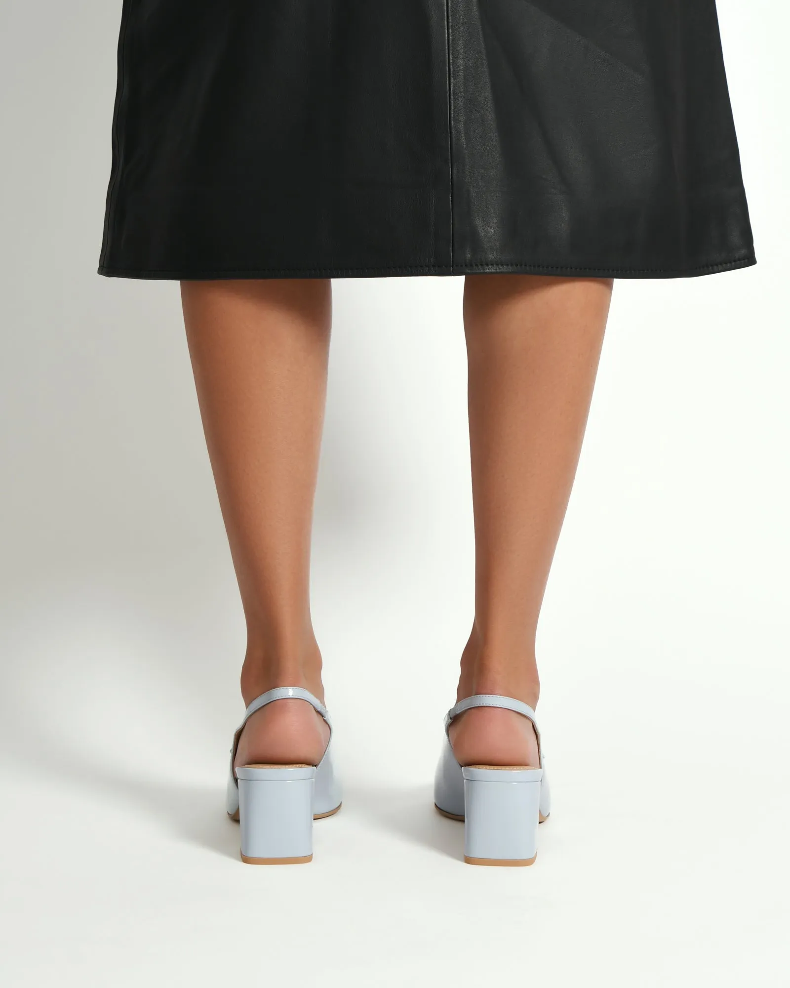 PEGGY LOW HEELS MIST BLUE PATENT Jo Mercer