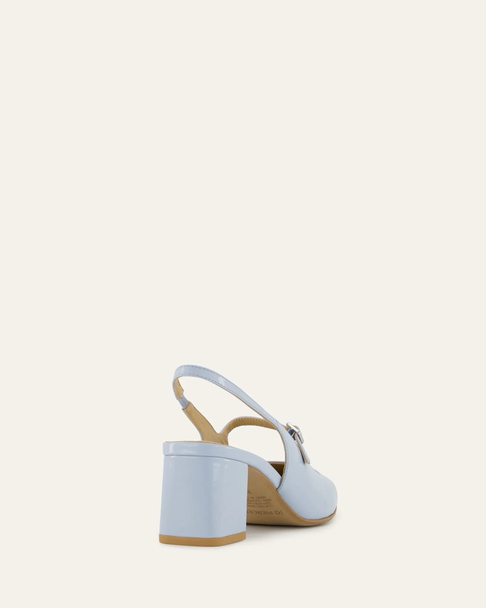 PEGGY LOW HEELS MIST BLUE PATENT Jo Mercer