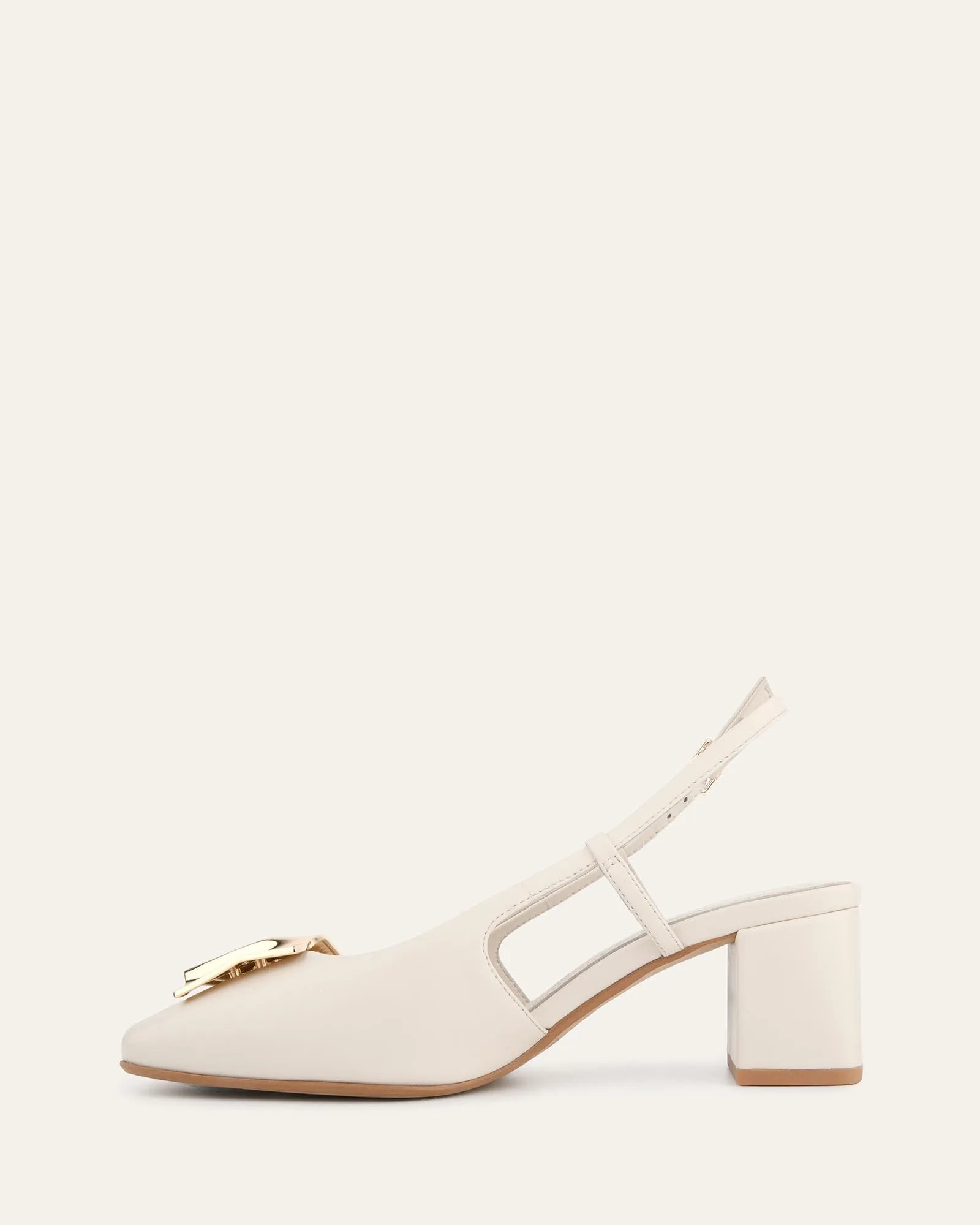 PETRA LOW HEELS OFF WHITE LEATHER Jo Mercer