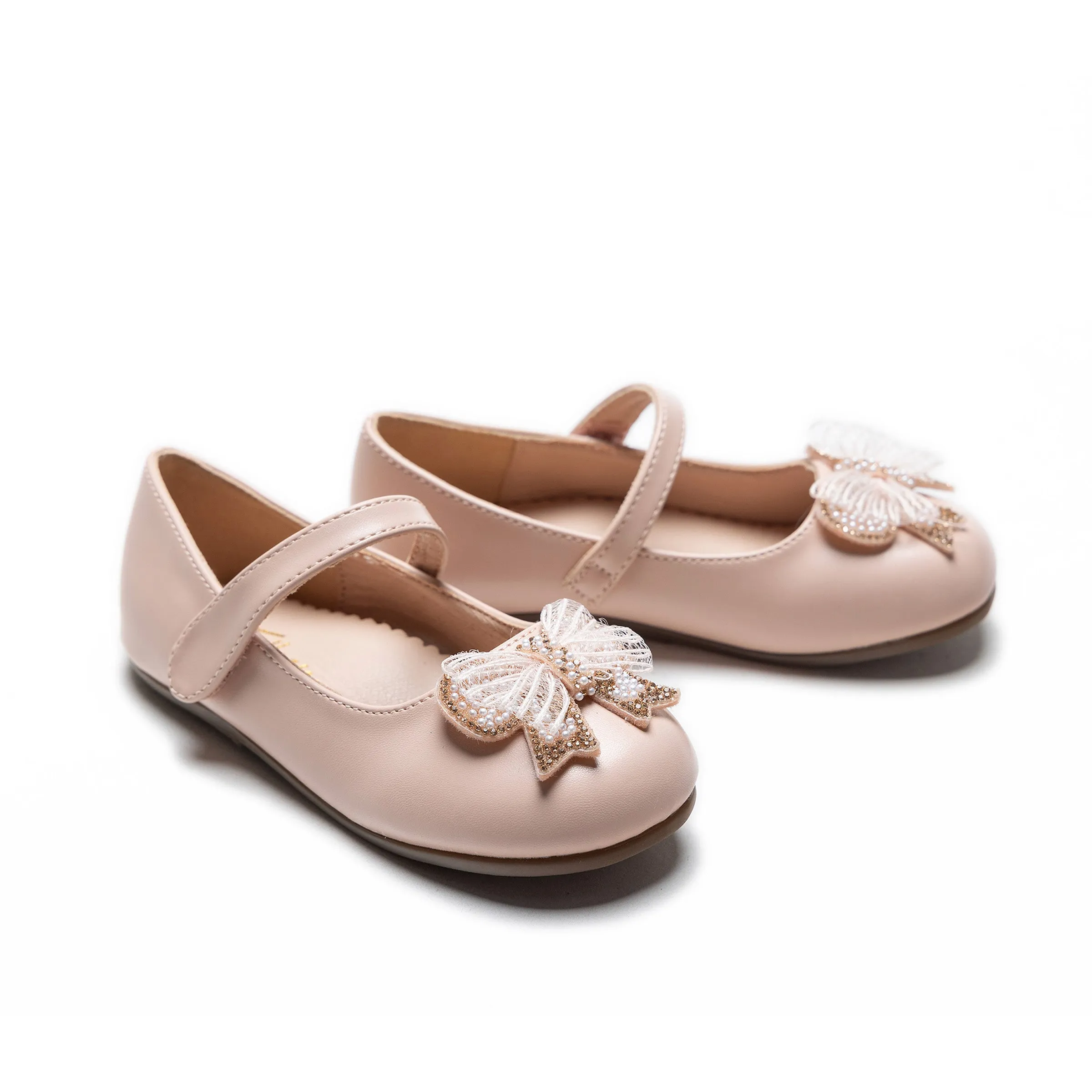 Pink Charlotte Ribbon Flats
