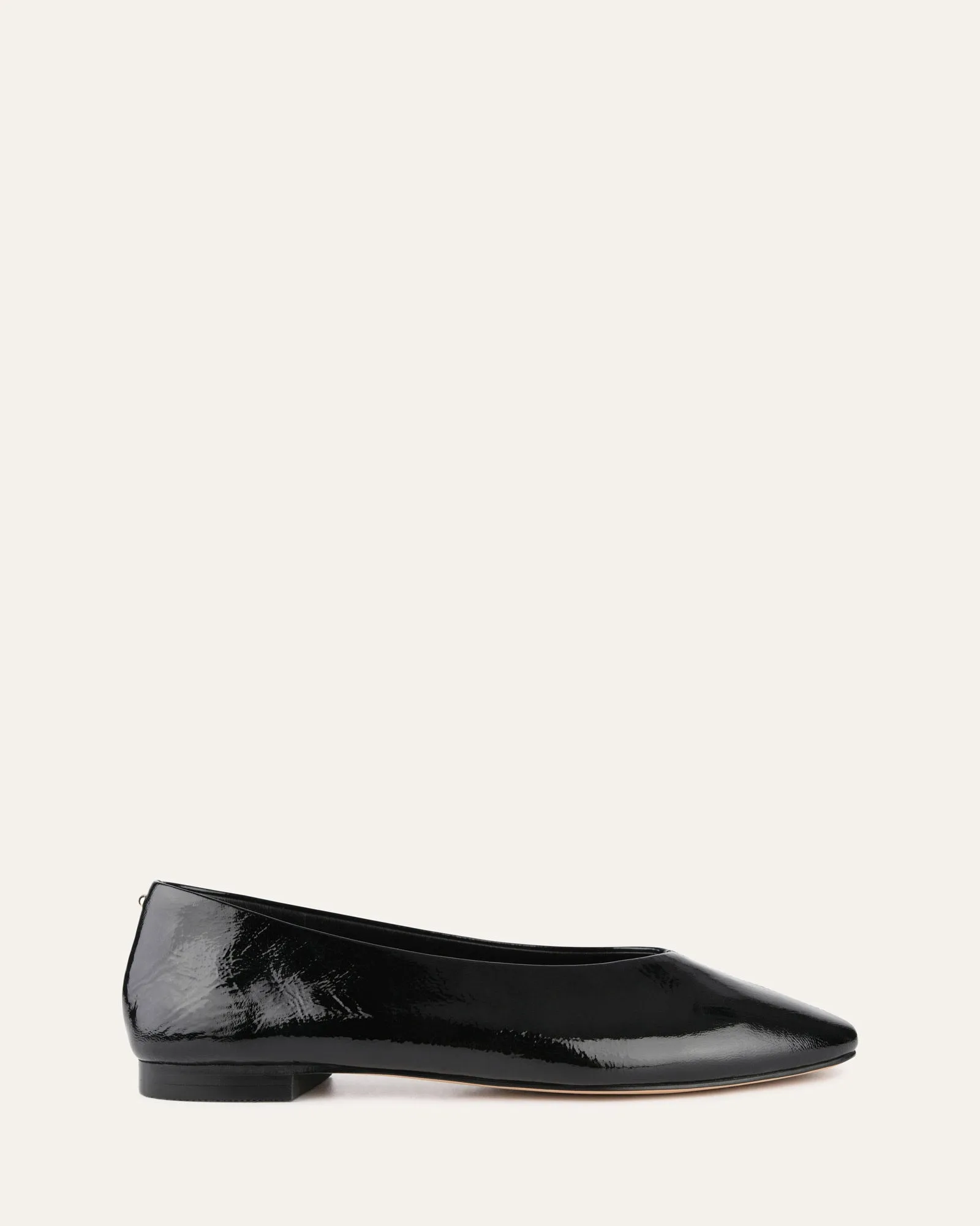 POSIE CASUAL FLATS BLACK CRINKLE PATENT Jo Mercer