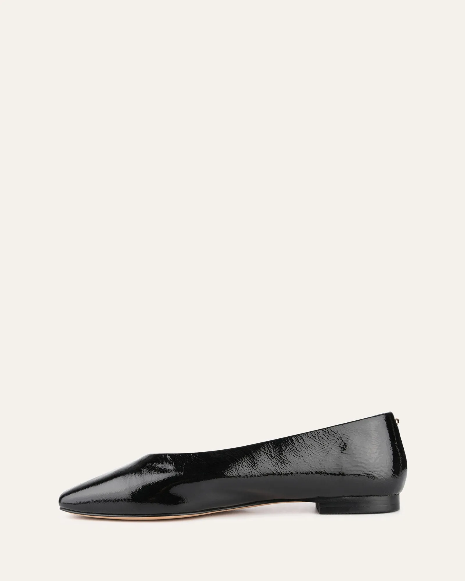 POSIE CASUAL FLATS BLACK CRINKLE PATENT Jo Mercer