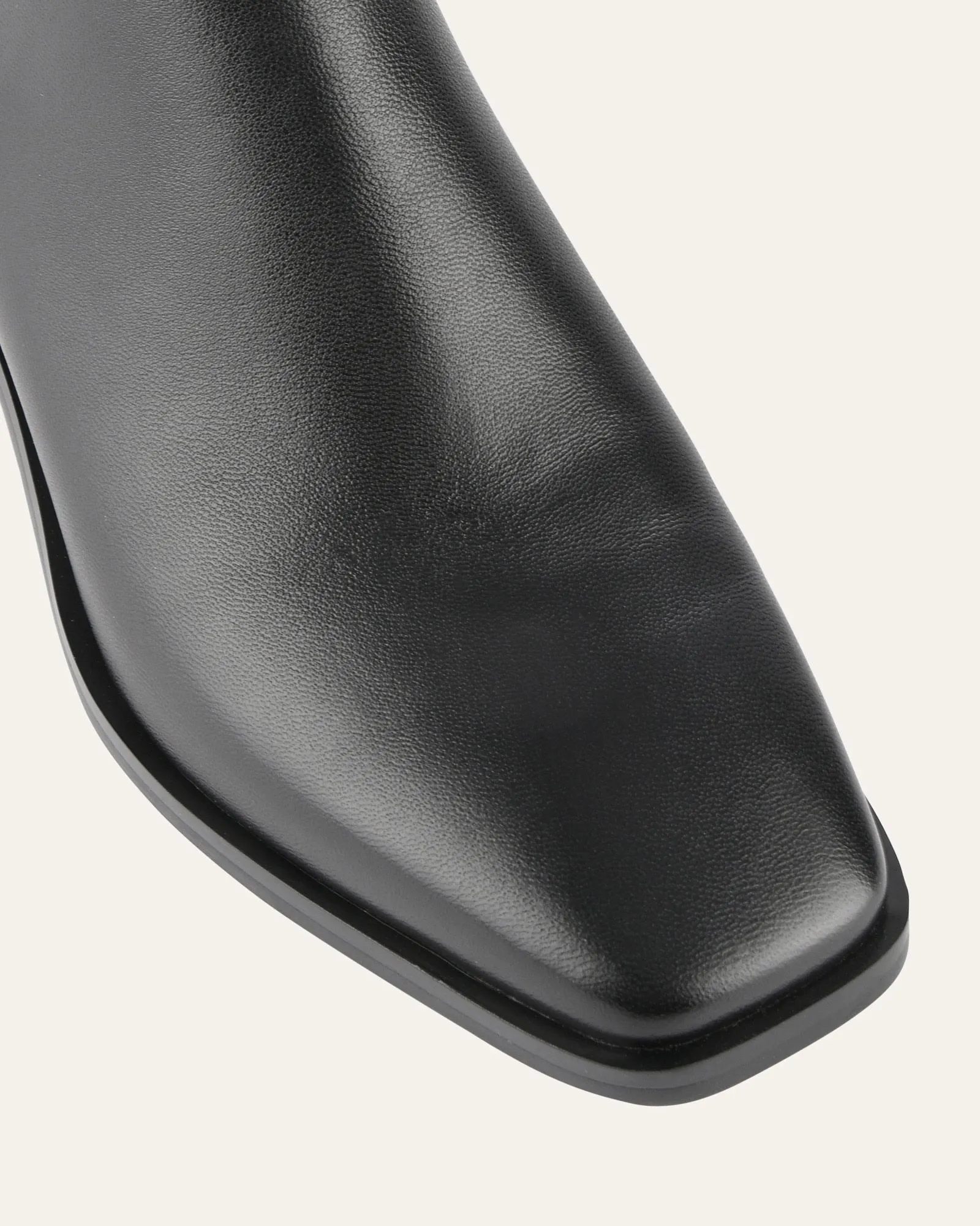 QUADE MID ANKLE BOOTS BLACK LEATHER Jo Mercer