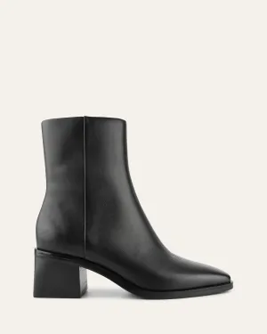 QUADE MID ANKLE BOOTS BLACK LEATHER Jo Mercer