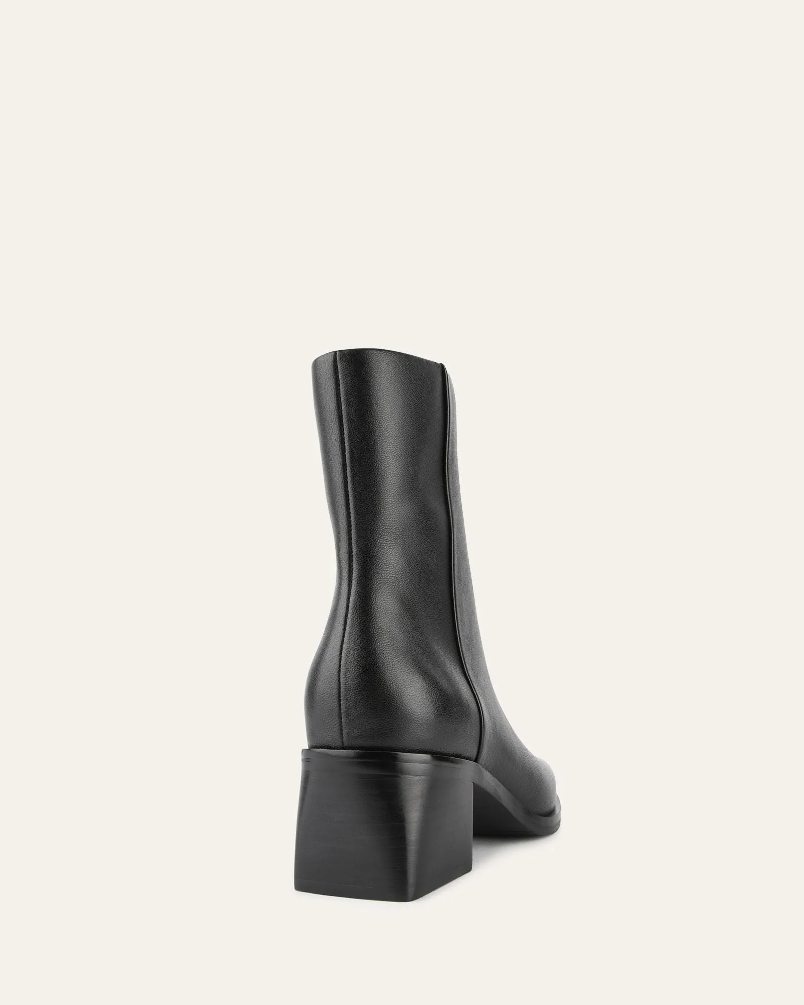 QUADE MID ANKLE BOOTS BLACK LEATHER Jo Mercer