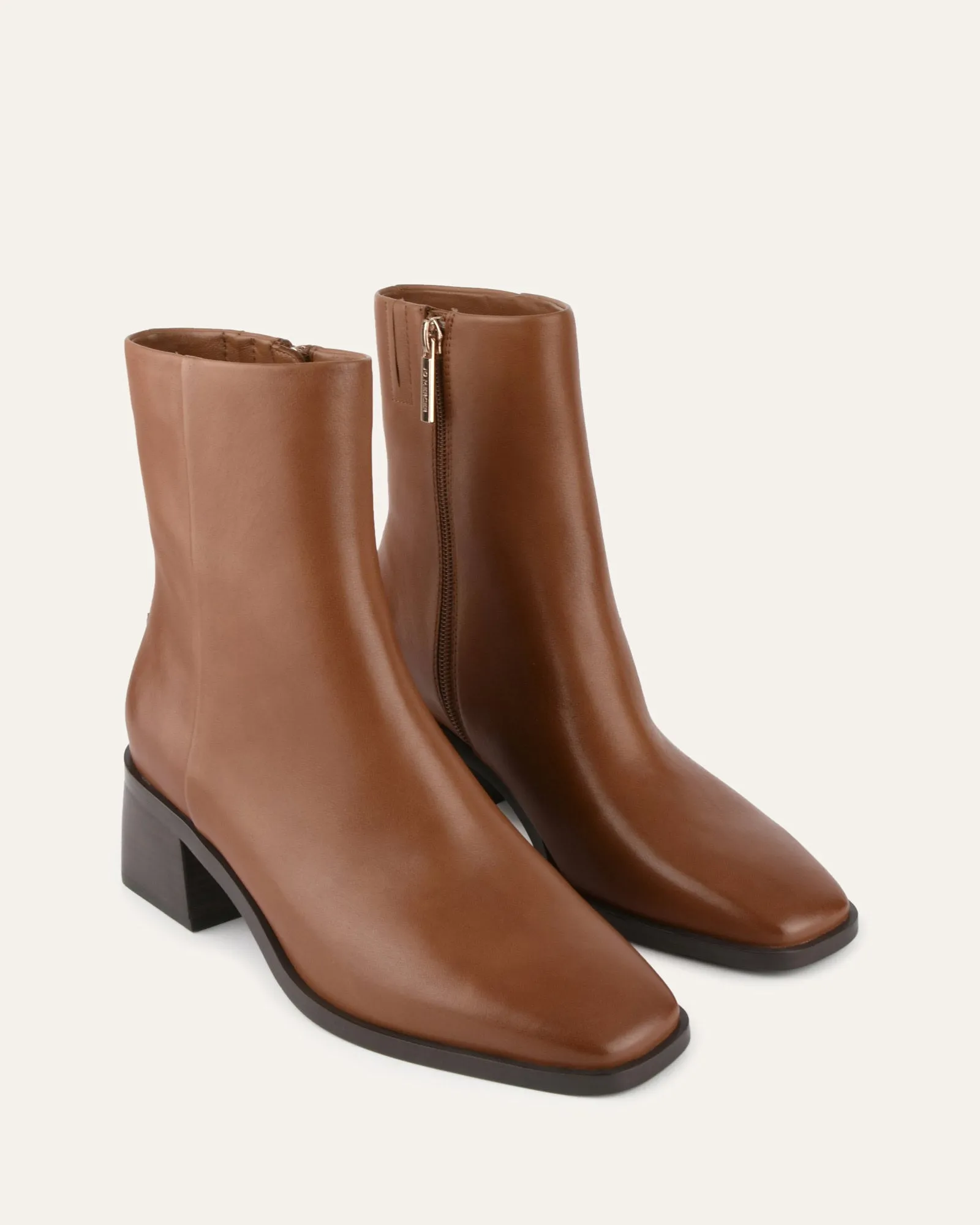 QUADE MID ANKLE BOOTS TRUE TAN LEATHER Jo Mercer