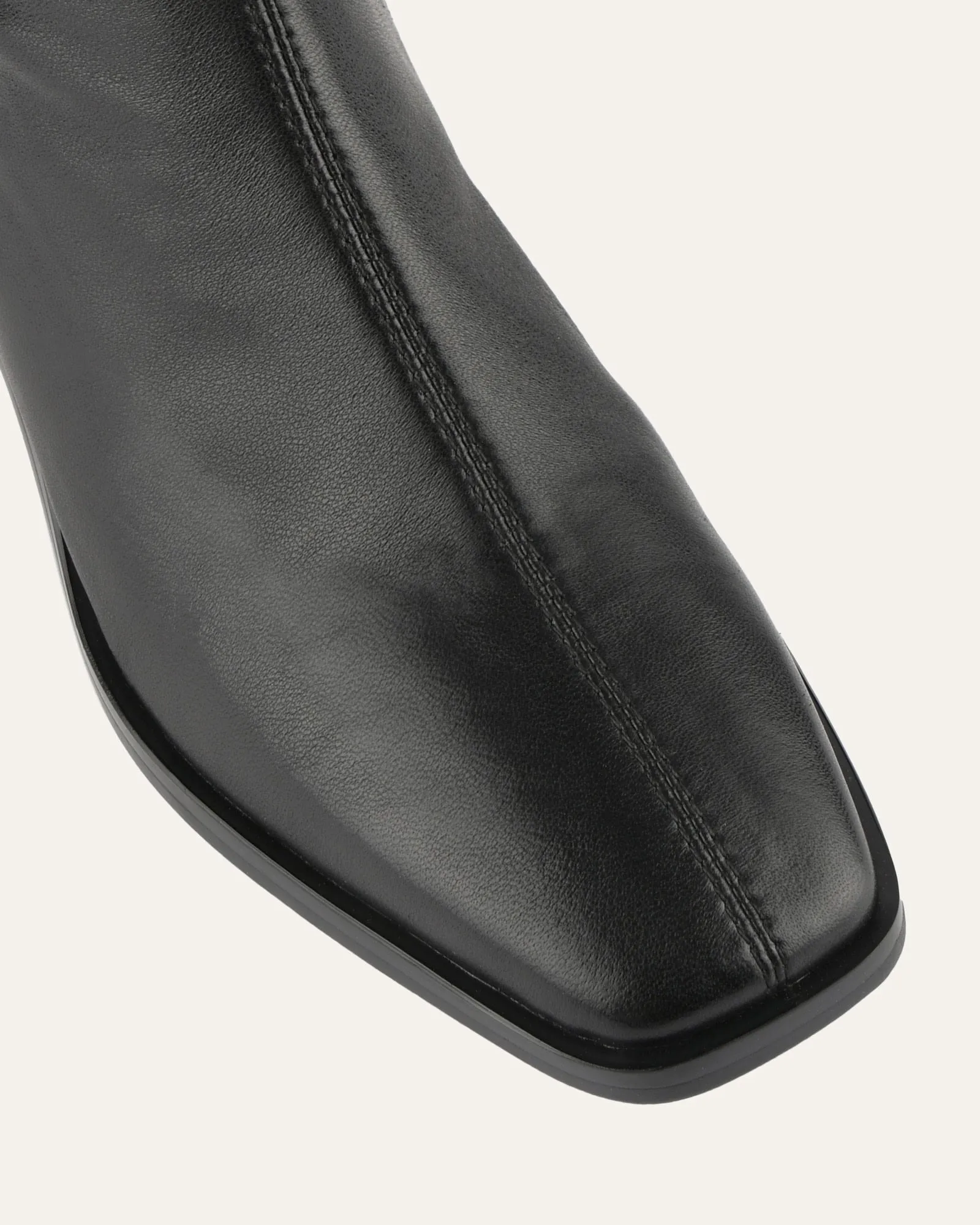 QUEENIE KNEE BOOTS BLACK LEATHER Jo Mercer