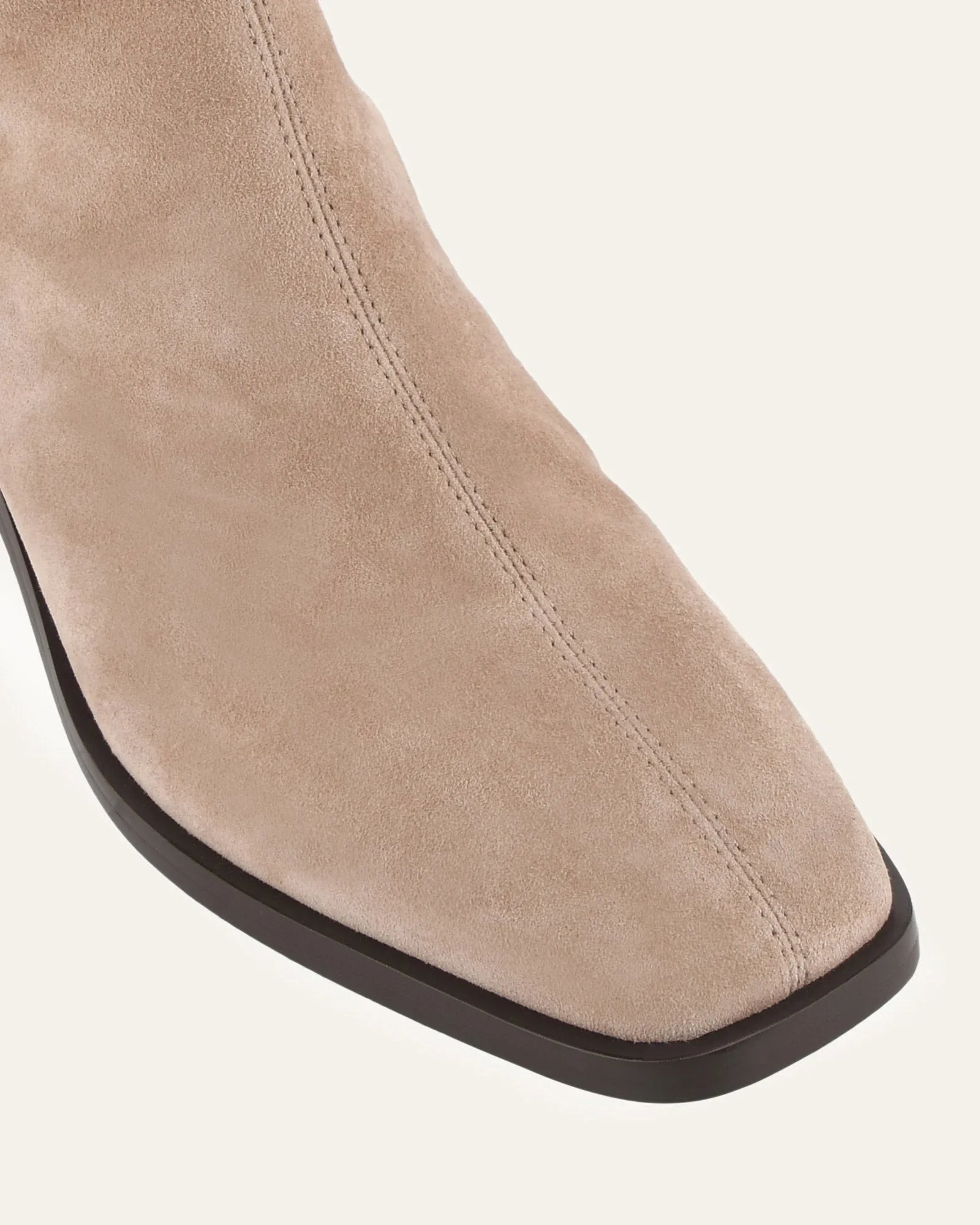 QUEENIE KNEE BOOTS TAUPE SUEDE Jo Mercer