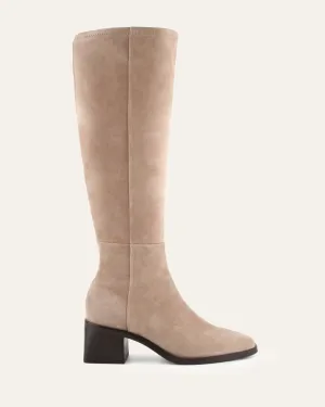 QUEENIE KNEE BOOTS TAUPE SUEDE Jo Mercer