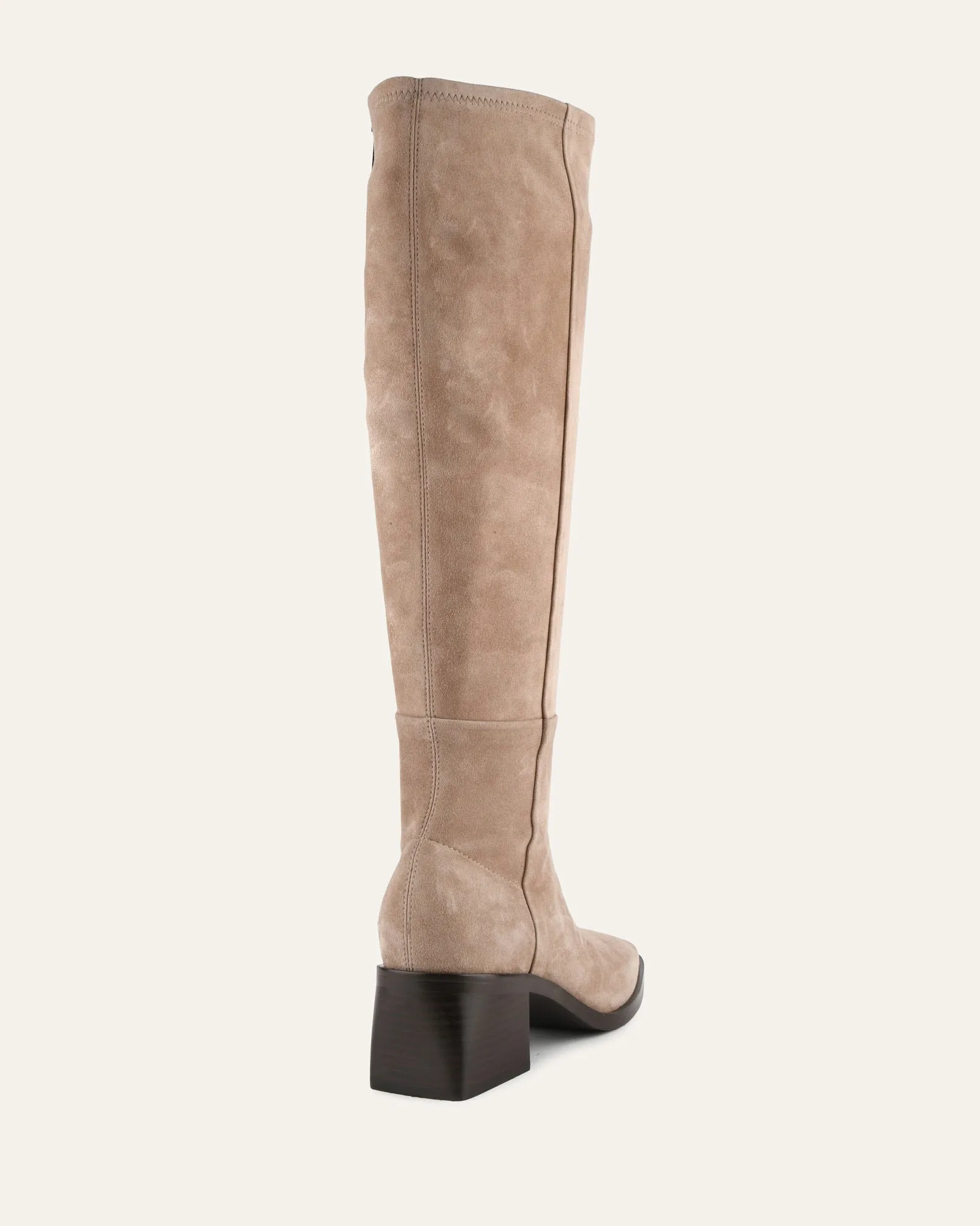 QUEENIE KNEE BOOTS TAUPE SUEDE Jo Mercer