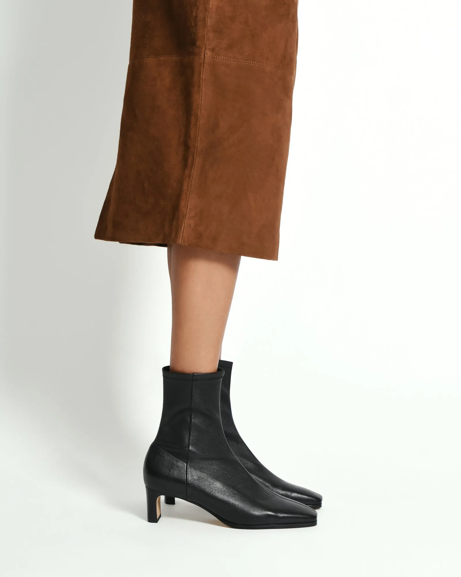 QUINCE MID ANKLE BOOTS BLACK LEATHER Jo Mercer
