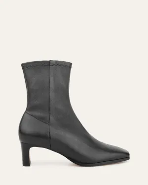 QUINCE MID ANKLE BOOTS BLACK LEATHER Jo Mercer