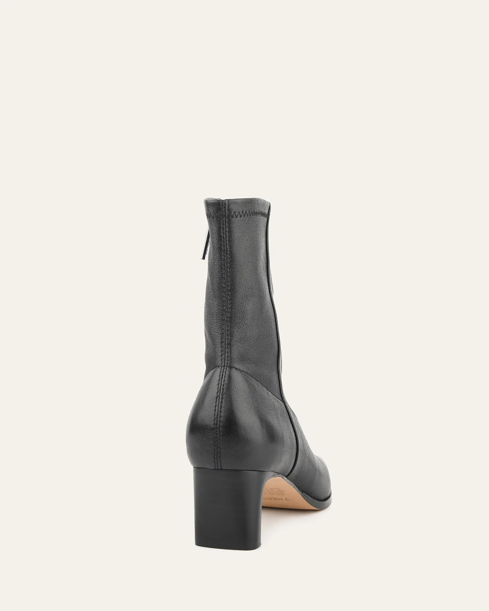 QUINCE MID ANKLE BOOTS BLACK LEATHER Jo Mercer