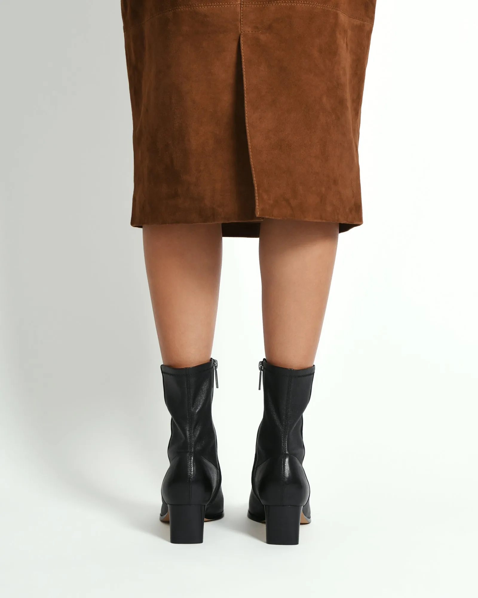 QUINCE MID ANKLE BOOTS BLACK LEATHER Jo Mercer