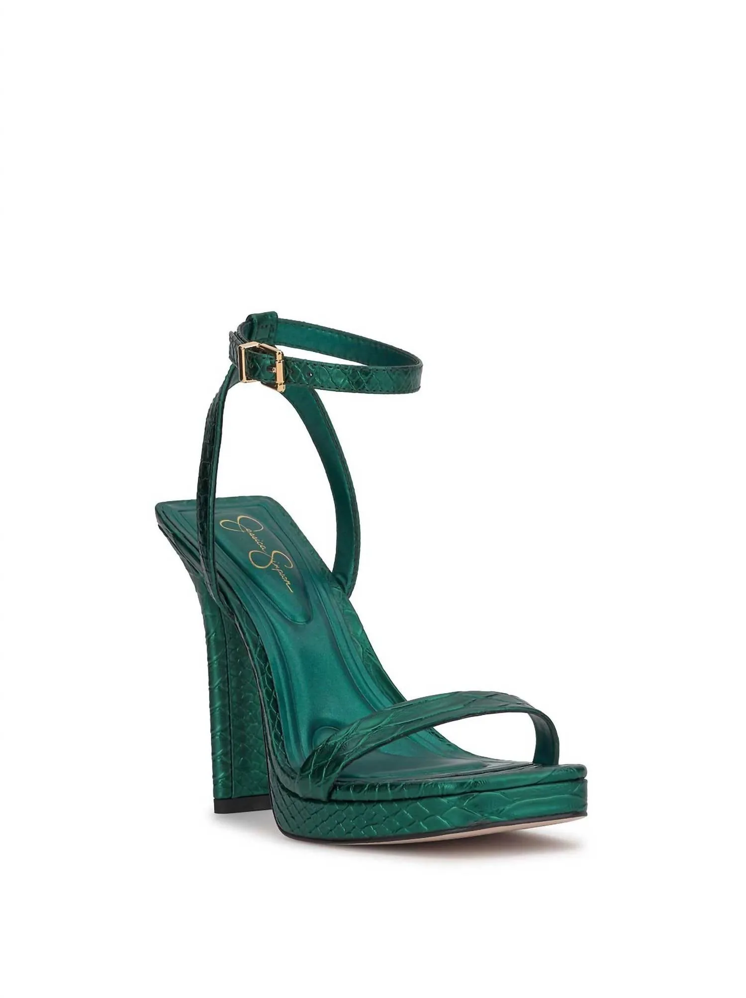 Reformation Adonia High Heel In Gem Green